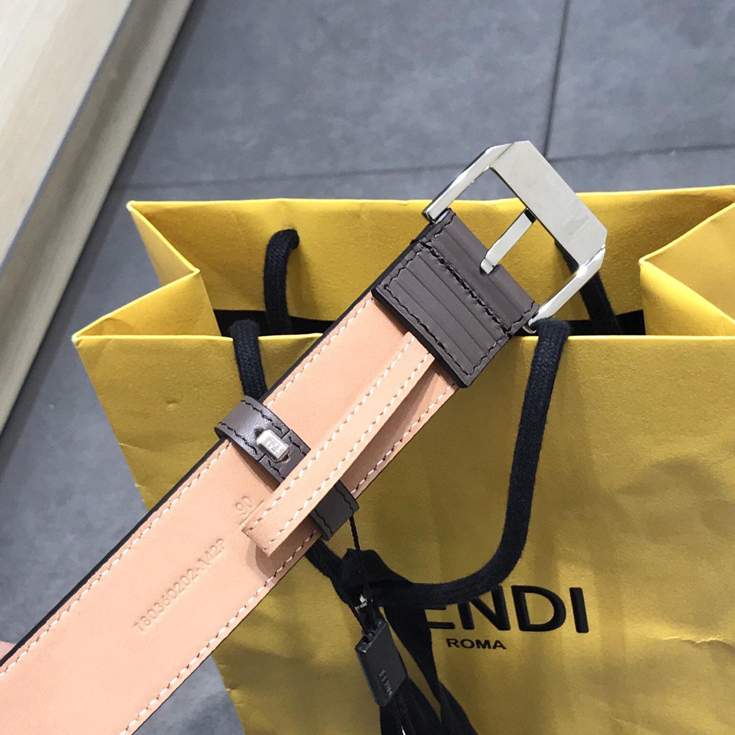 Fendi Brown Leather Belt - EUR FASHION