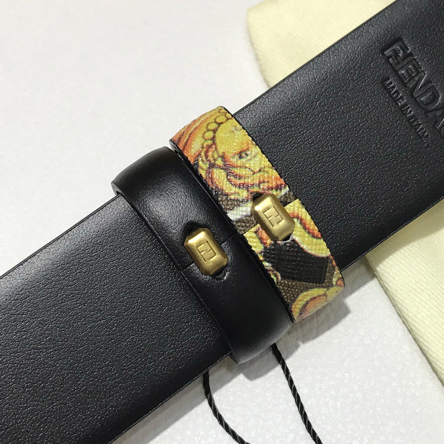 Versace Fendace Gold Baroque Reversible Belt - EUR FASHION