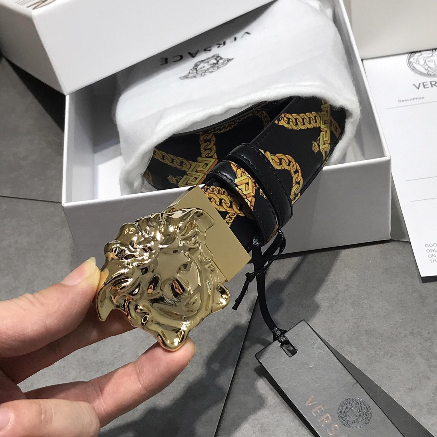 Versace Barocco Reversible Leather Belt  - EUR FASHION