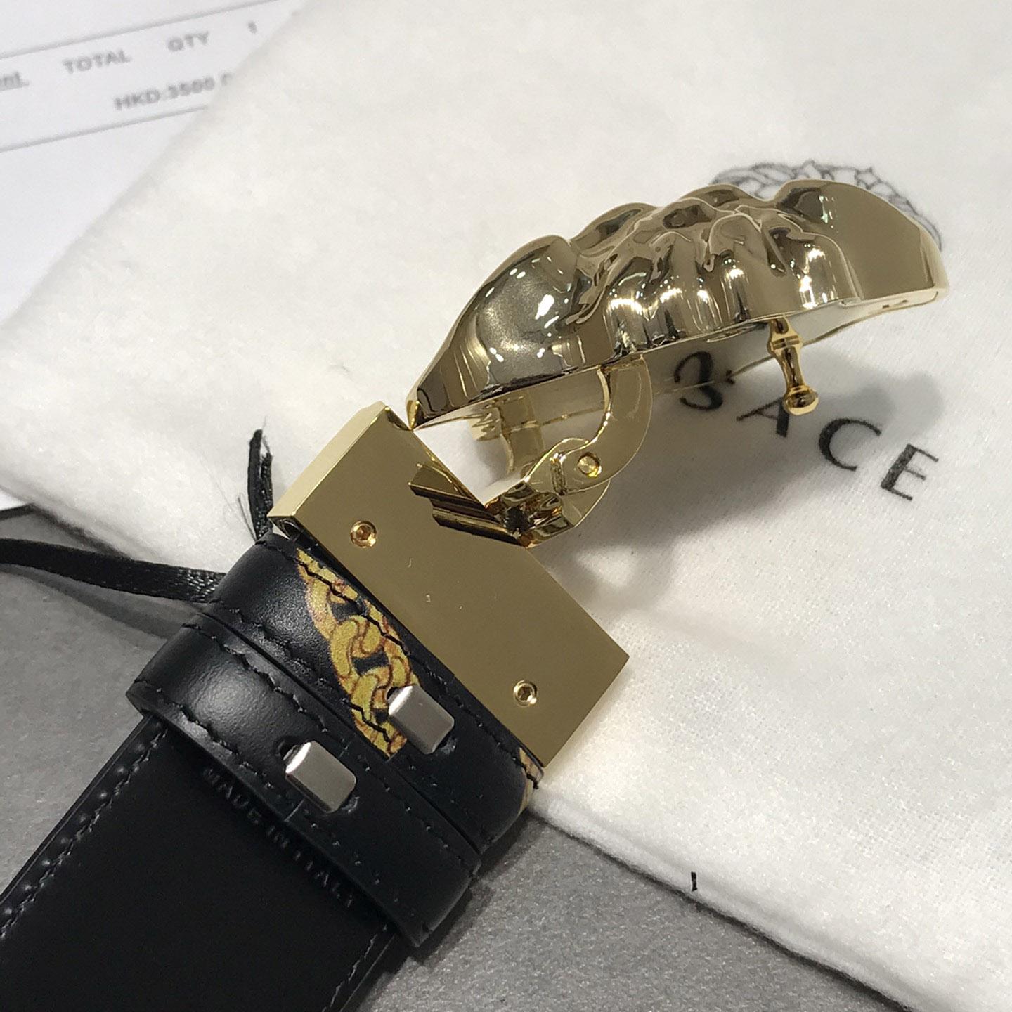 Versace Barocco Reversible Leather Belt  - EUR FASHION
