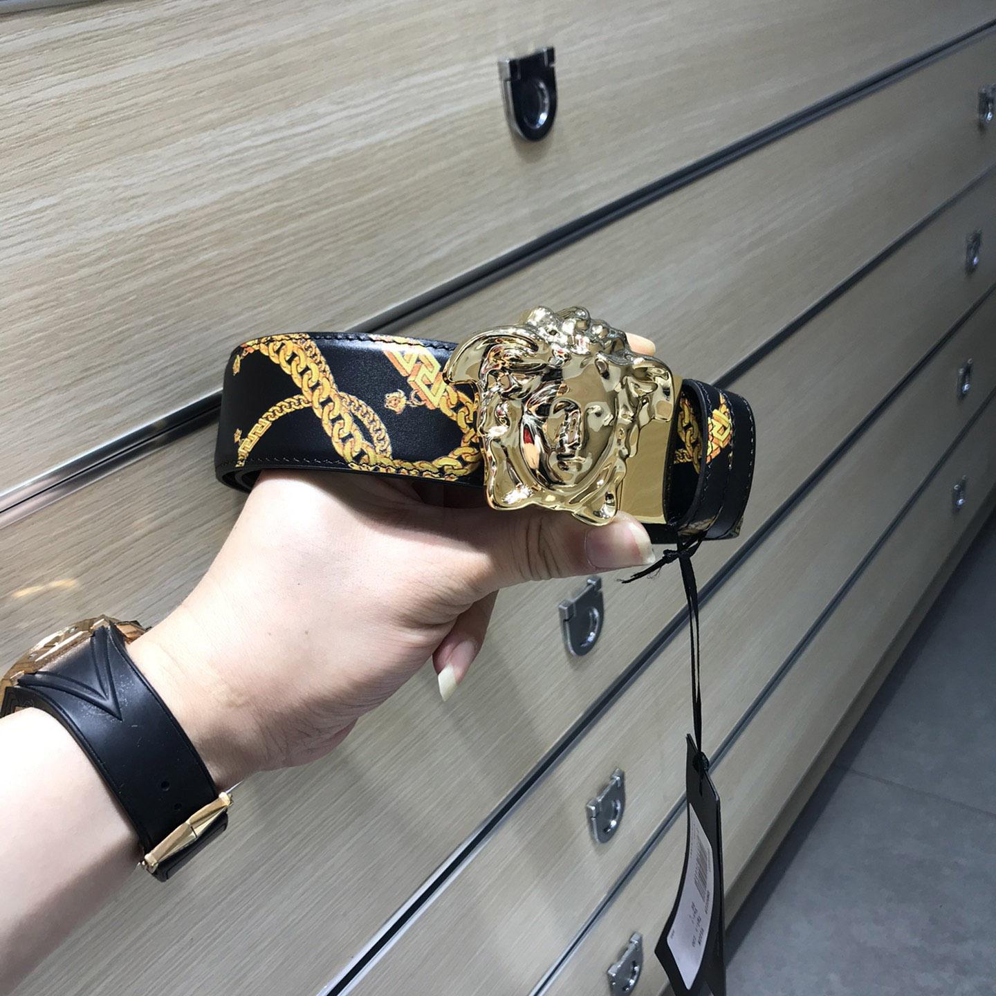 Versace Barocco Reversible Leather Belt  - EUR FASHION