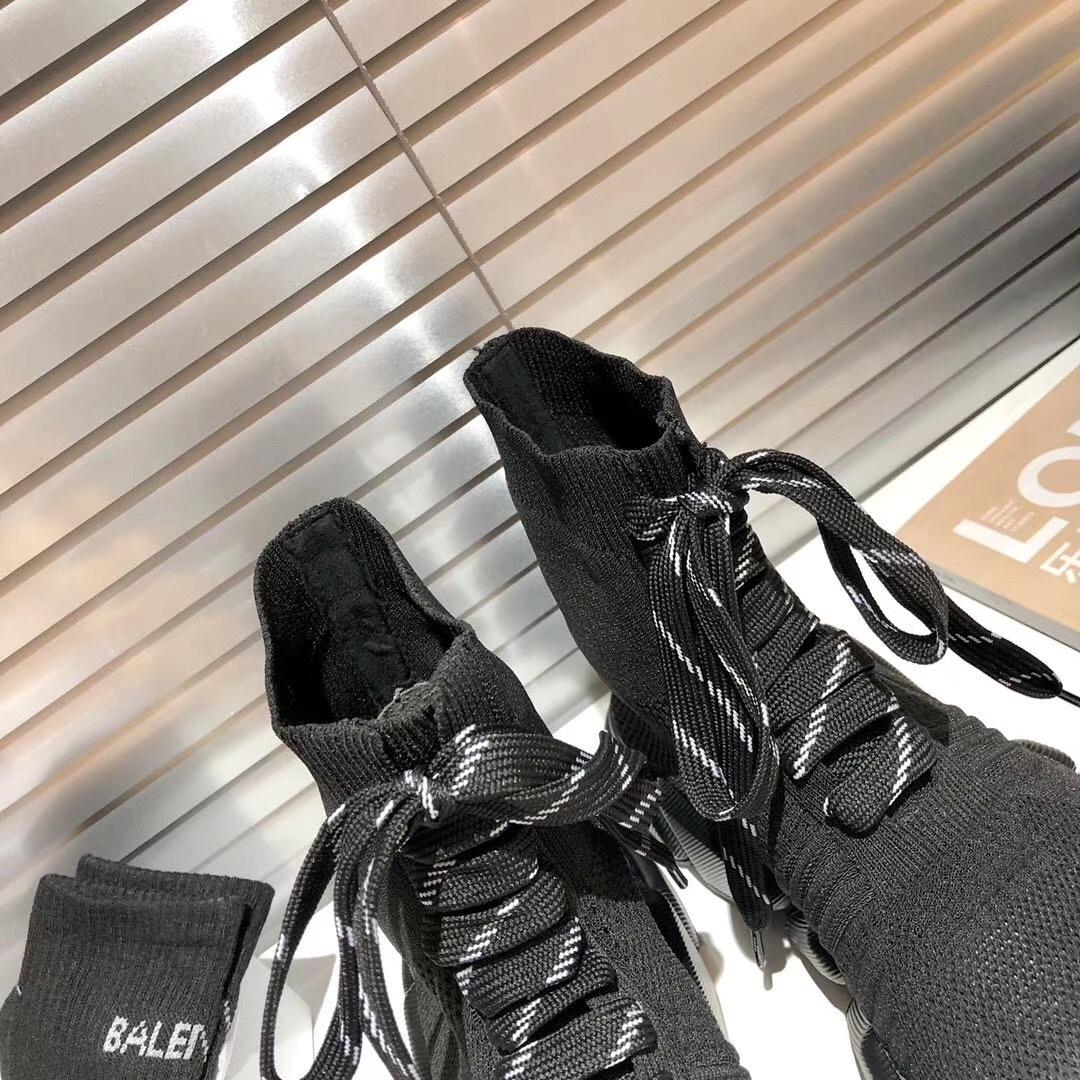 Balenciaga Speed 2.0 Lace-Up Sneaker In Black Recycled Knit - EUR FASHION