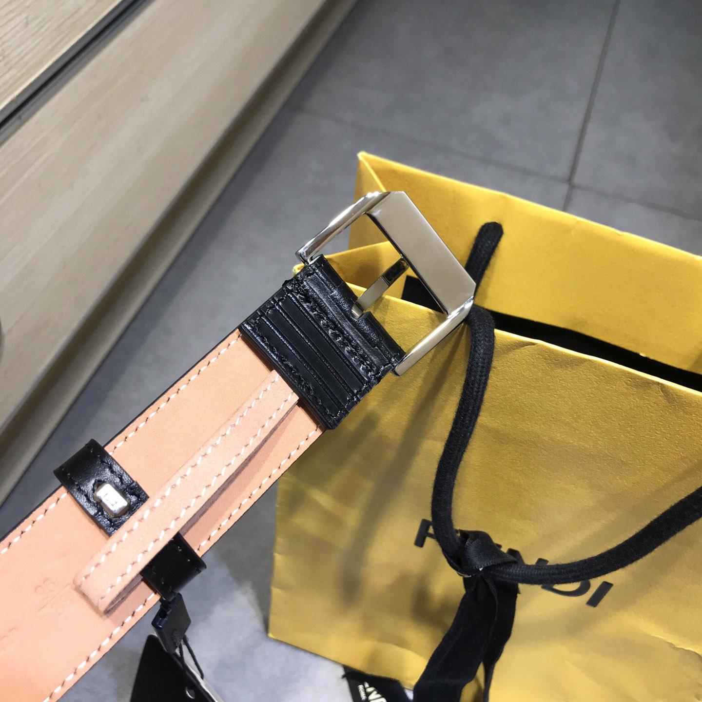 Fendi Black Leather Belt - EUR FASHION