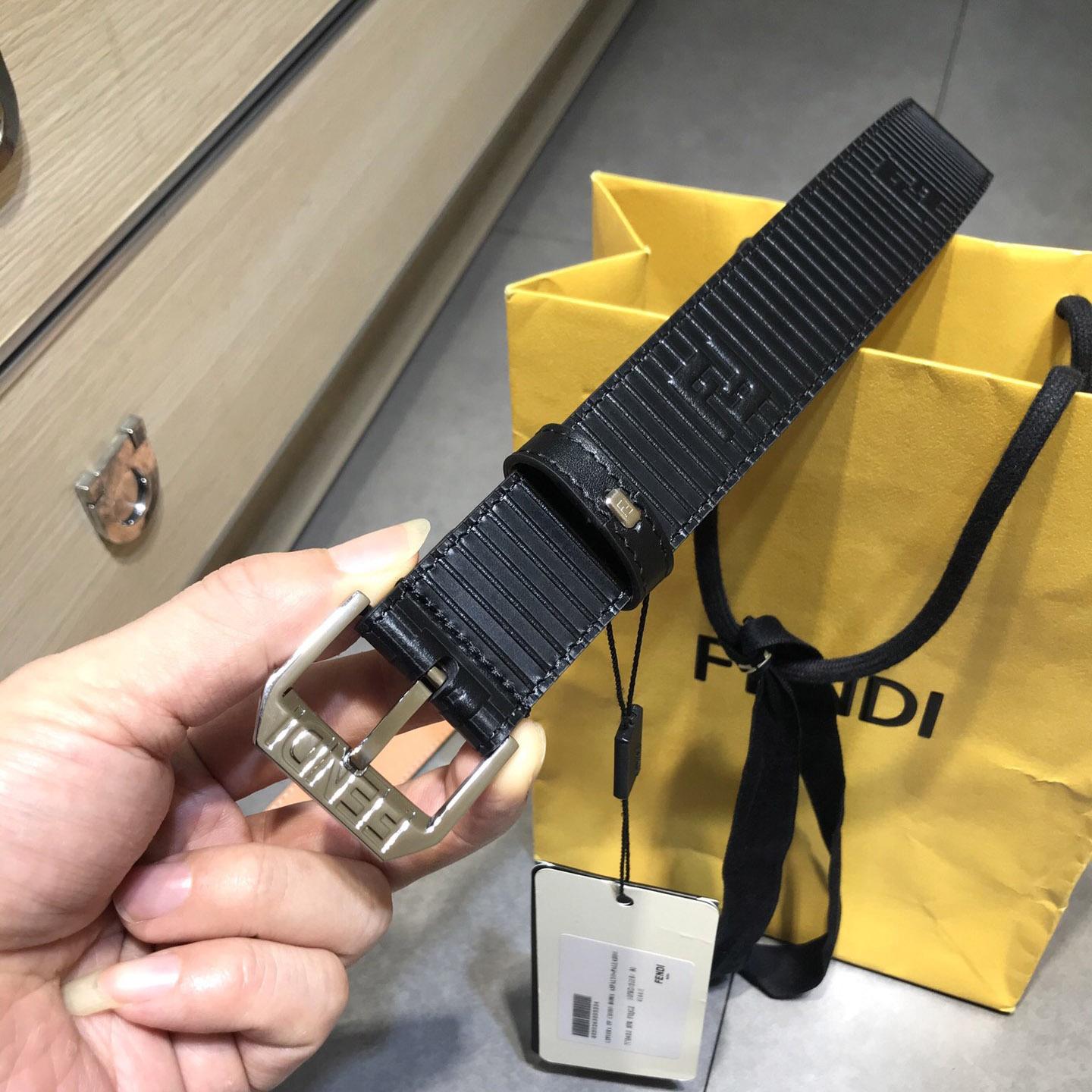 Fendi Black Leather Belt - EUR FASHION