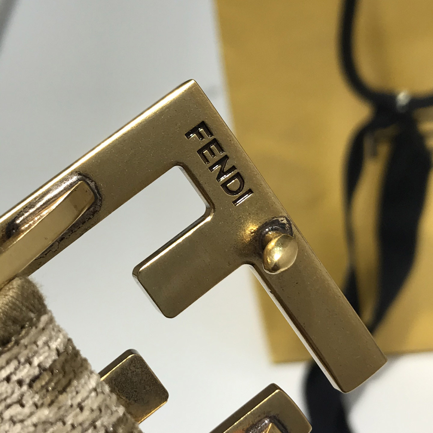 Fendi Dove Gray FF Jacquard Fabric Belt - EUR FASHION