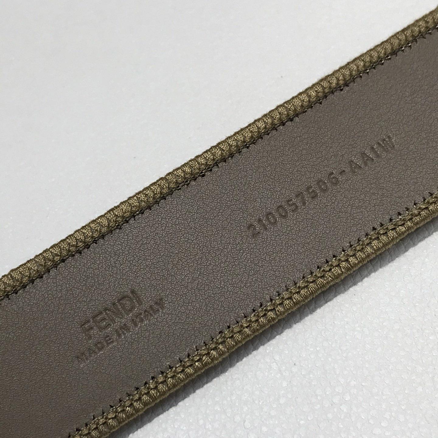 Fendi Dove Gray FF Jacquard Fabric Belt - EUR FASHION