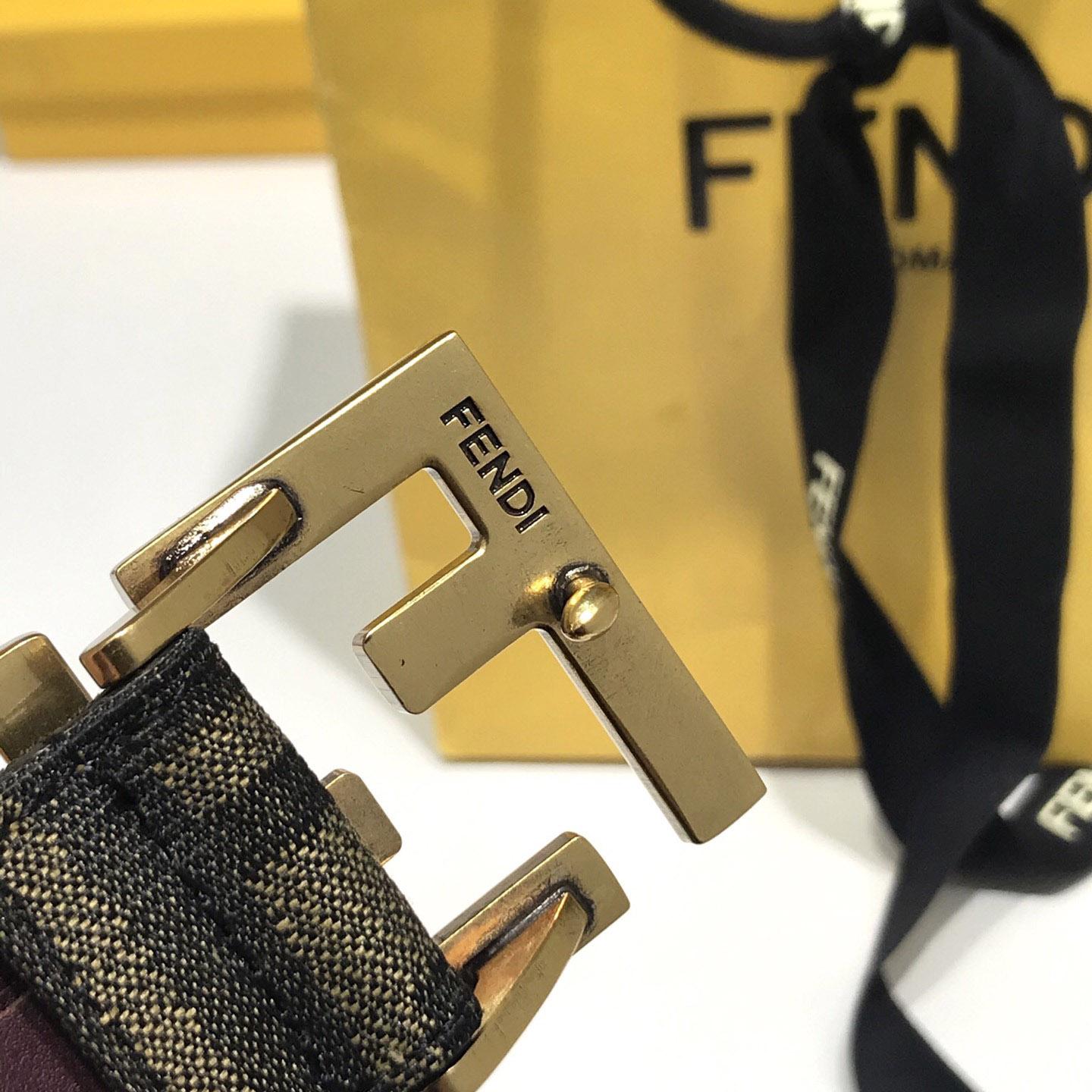 Fendi Brown Fabric Belt - EUR FASHION