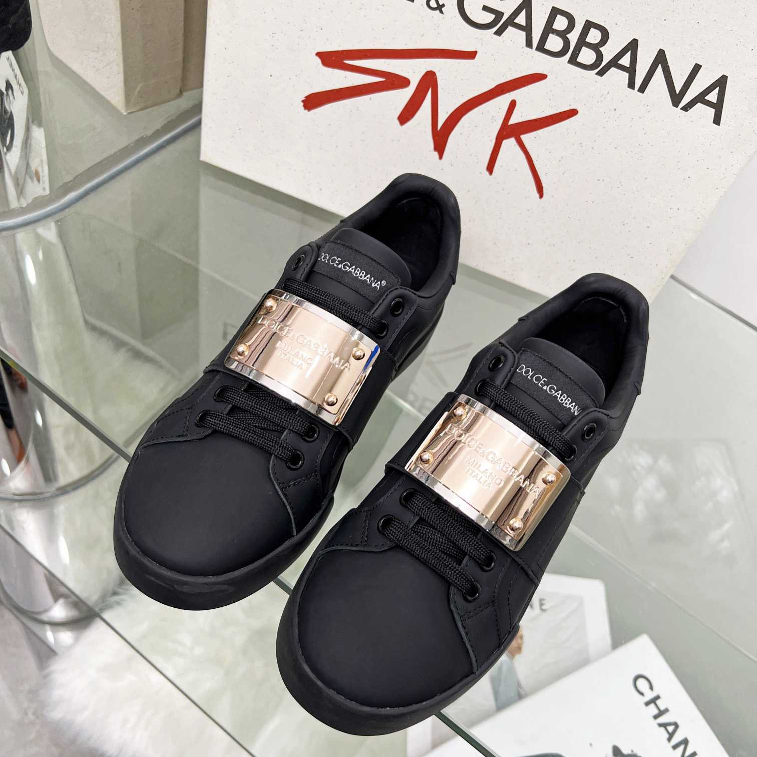 Dolce & Gabbana Portofino Leather Sneakers - EUR FASHION