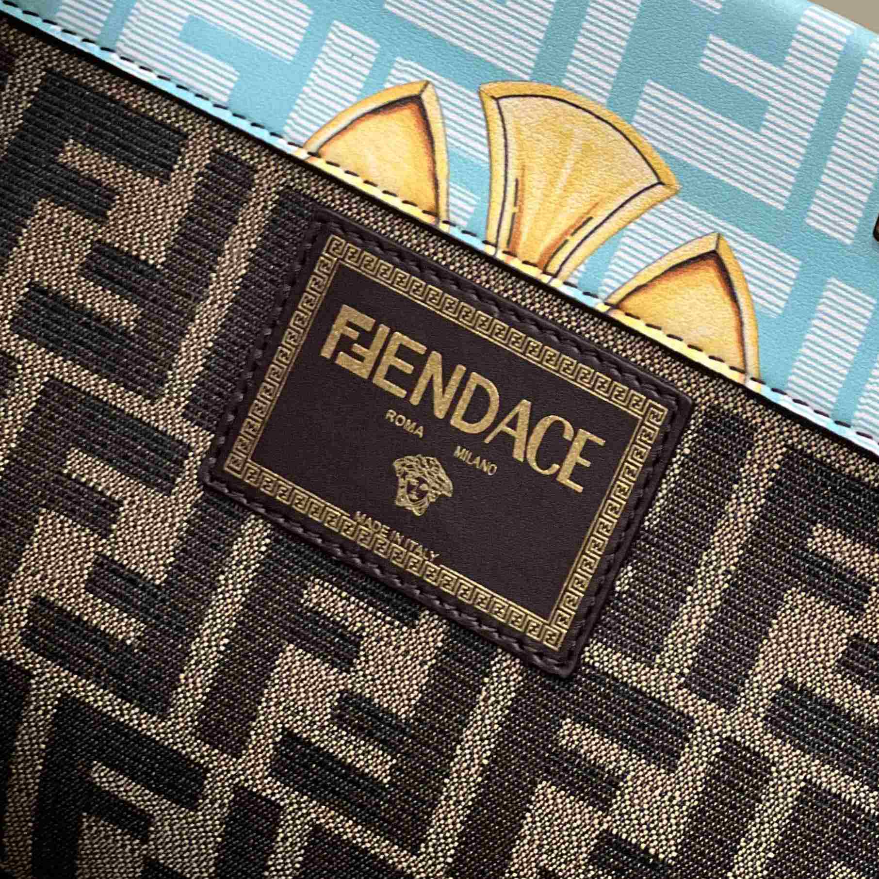 Versace x Fendi Sunshine Fendace Leather Shopper(36-13-32cm) - EUR FASHION