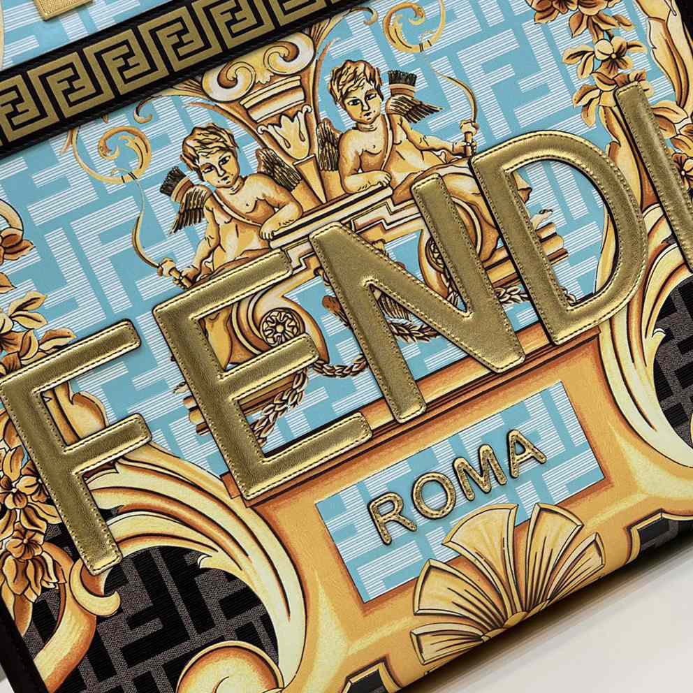 Versace x Fendi Sunshine Fendace Leather Shopper(36-13-32cm) - EUR FASHION