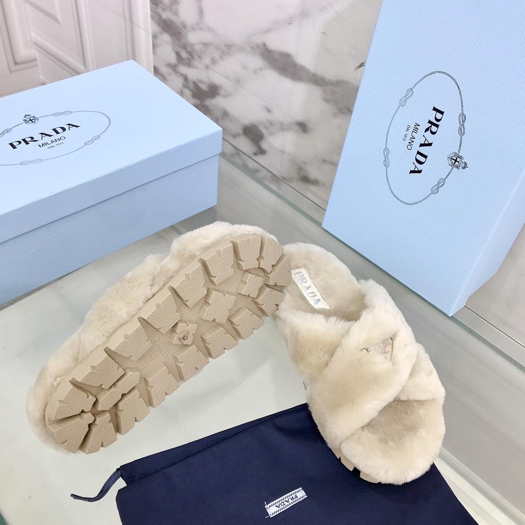 Prada Shearling Sandals - EUR FASHION