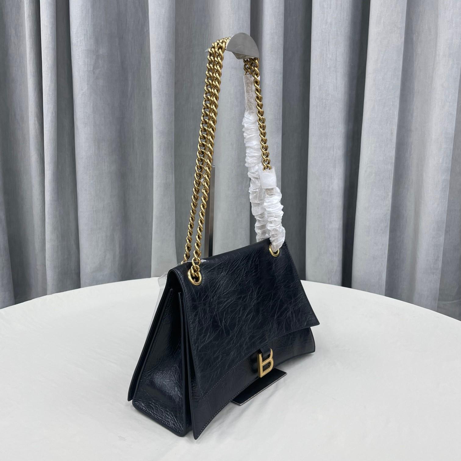 Balenciaga Women's Crush Large Chain Bag In Black(31-20-12cm) - EUR FASHION
