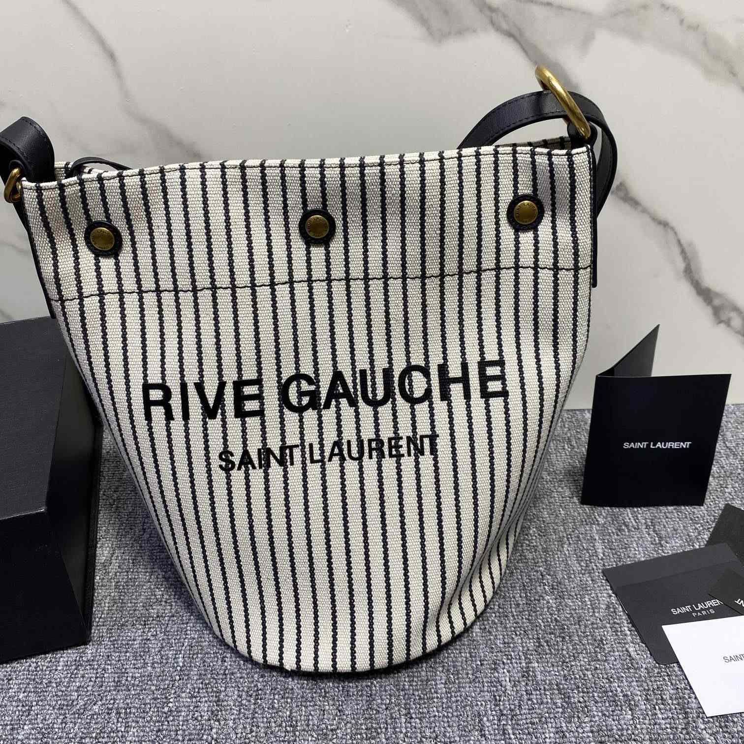Saint Laurent YSL Rive Gauche Bucket Canvas (31x20x27.5cm) - EUR FASHION