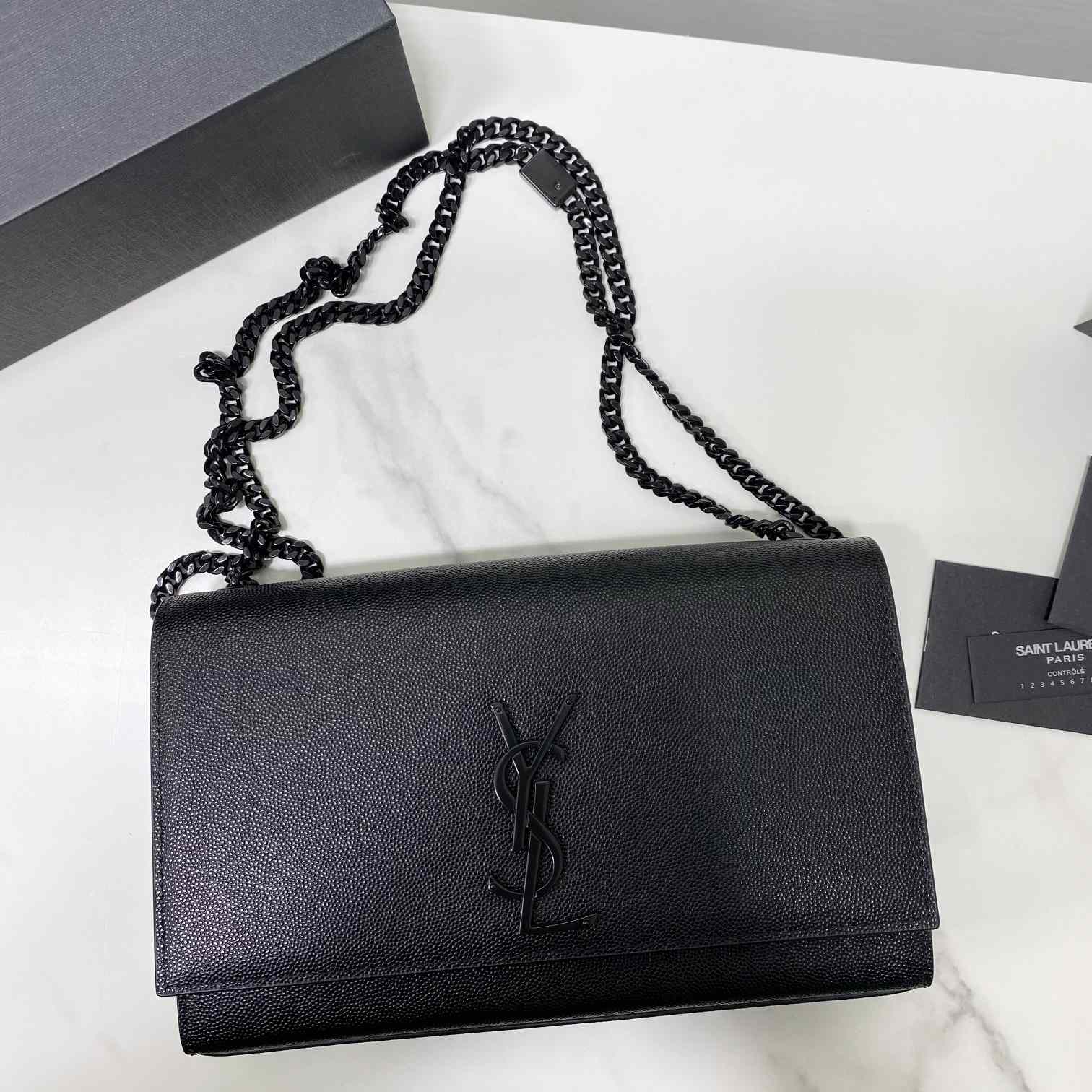 Saint Laurent Kate Medium Chain Bag In Grain De Poudre Embossed Leather - EUR FASHION