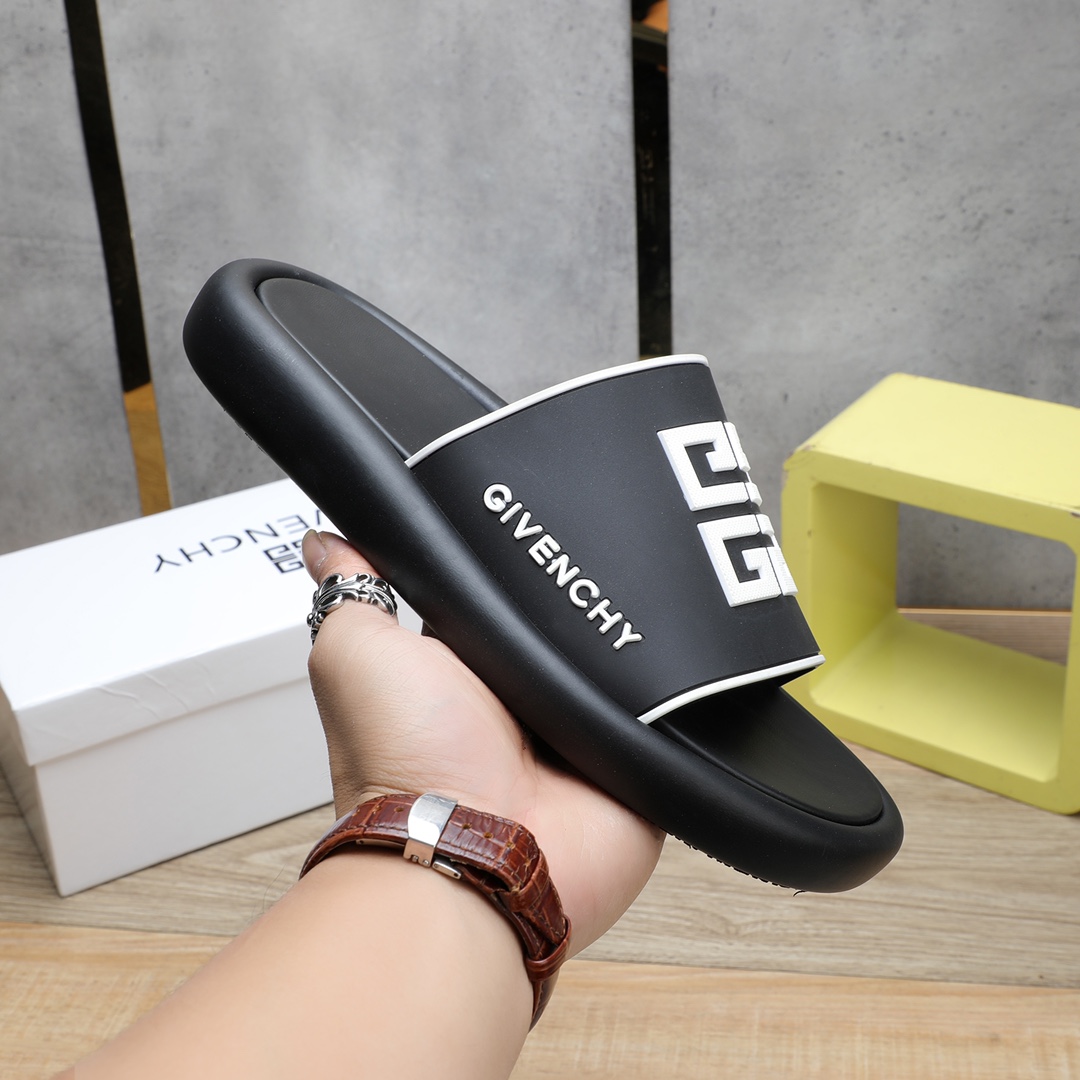 Givenchy 4G Logo Rubber Slides Sandals - EUR FASHION