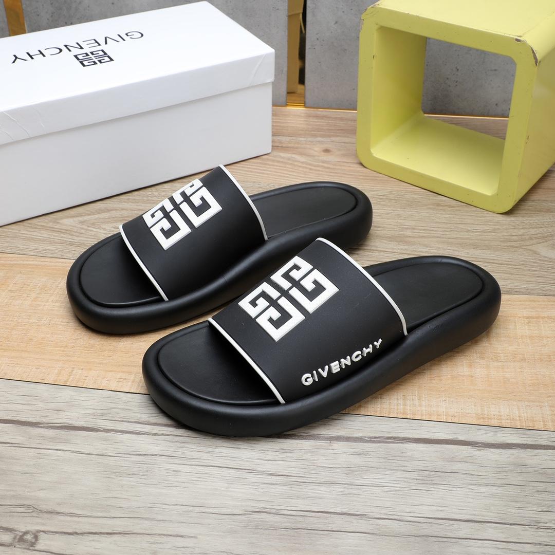Givenchy 4G Logo Rubber Slides Sandals - EUR FASHION