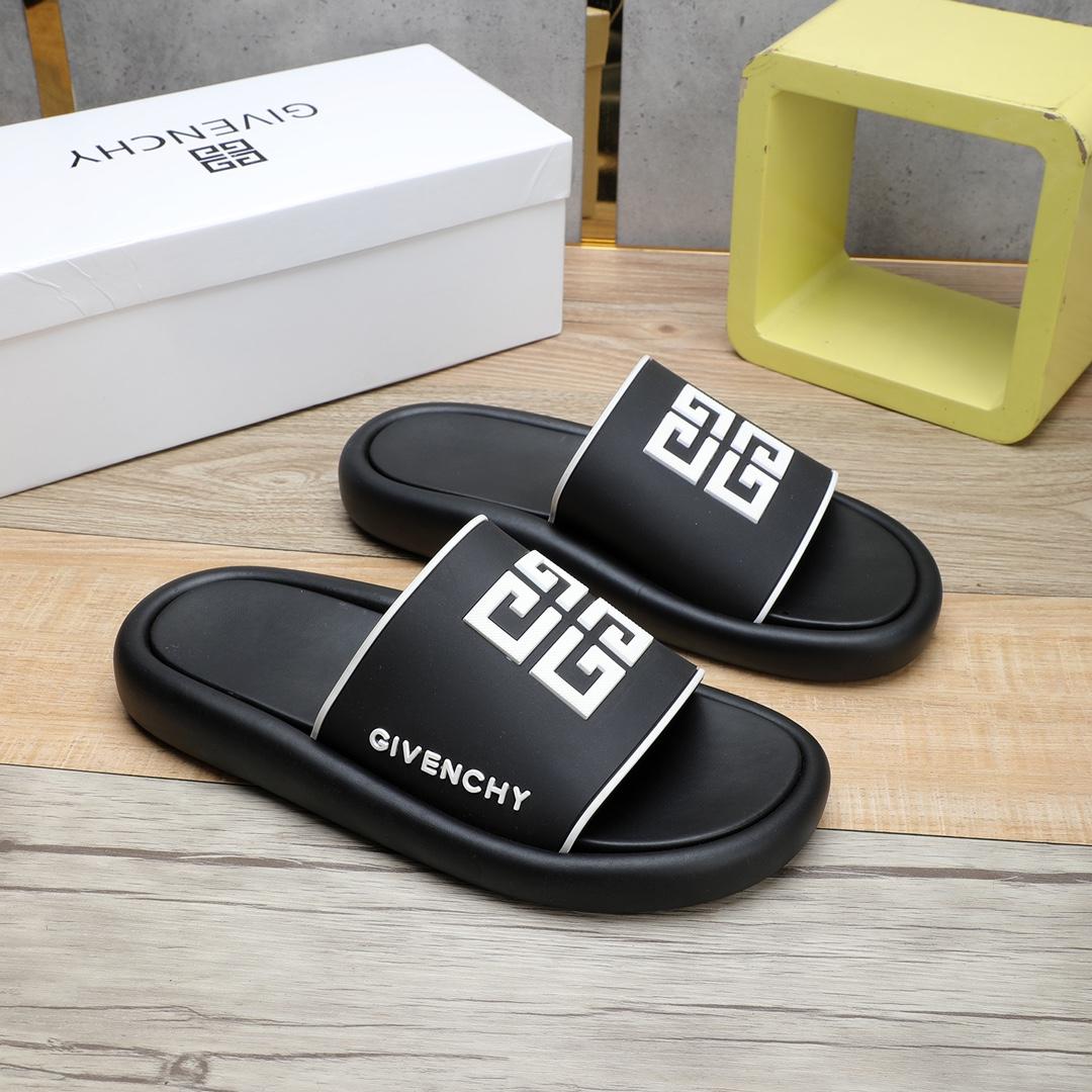 Givenchy 4G Logo Rubber Slides Sandals - EUR FASHION