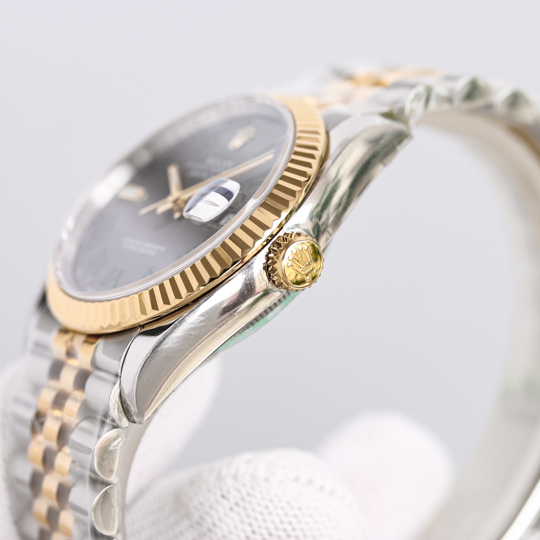 Rolex Datejust Oystersteel Steel Yellow Gold Dark Grey Dial Jubilee - EUR FASHION