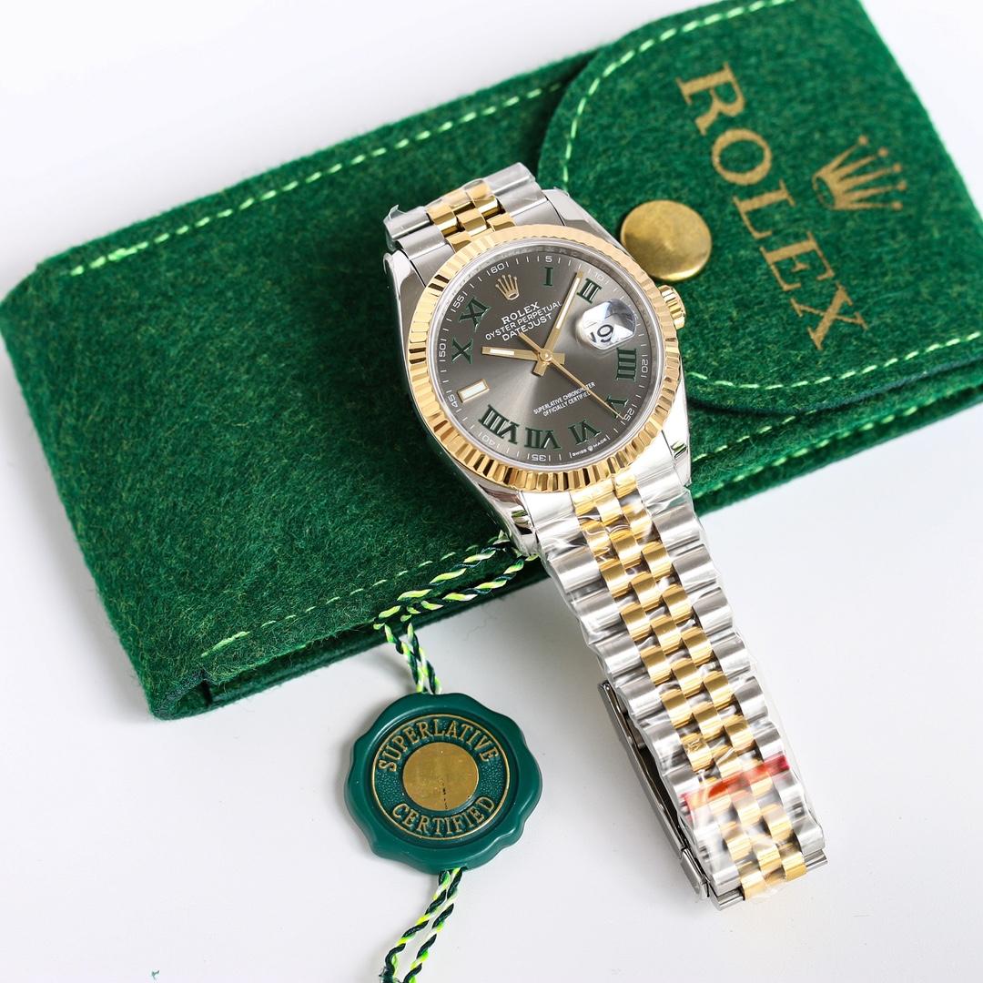 Rolex Datejust Oystersteel Steel Yellow Gold Dark Grey Dial Jubilee - EUR FASHION