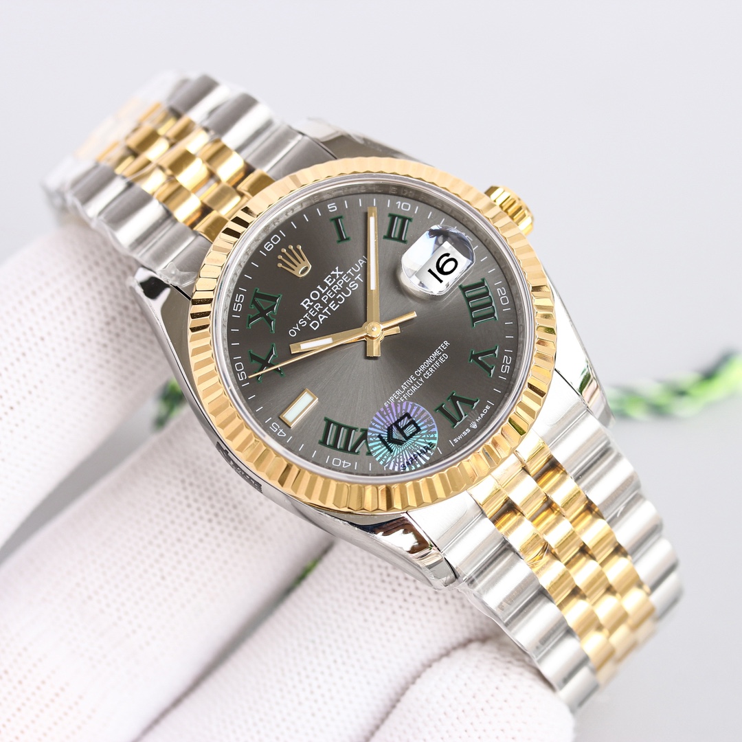 Rolex Datejust Oystersteel Steel Yellow Gold Dark Grey Dial Jubilee - EUR FASHION