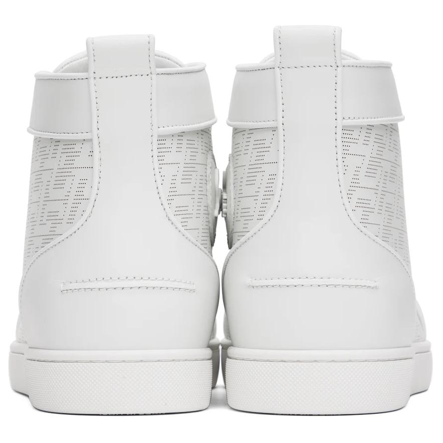 Christian Louboutin High-Top Sneakers - Perforated Calf Leather Techno CL And Nappa Leather - Bianco - EUR FASHION