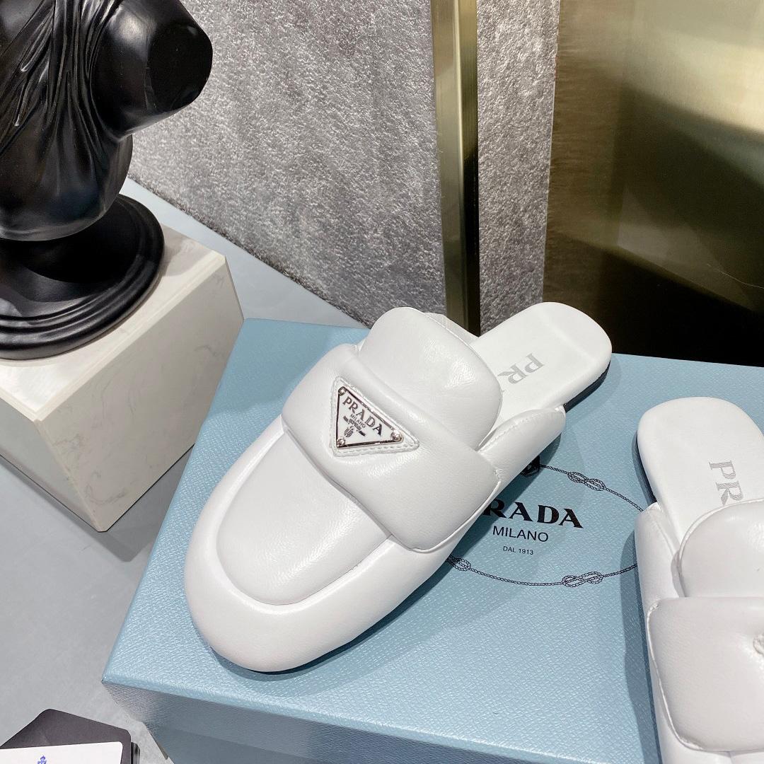 Prada Soft Padded Nappa Leather Sabots - EUR FASHION