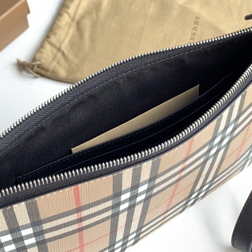 Burberry Vintage Check Canvas Zip Pouch(30cm*19.5cm) - EUR FASHION