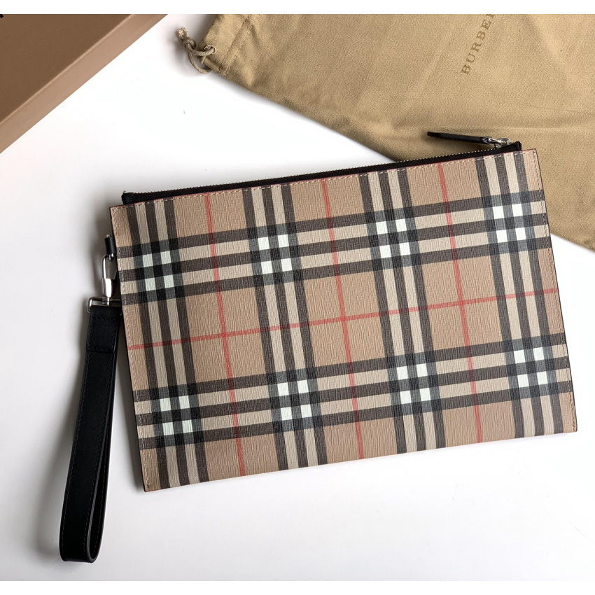 Burberry Vintage Check Canvas Zip Pouch(30cm*19.5cm) - EUR FASHION