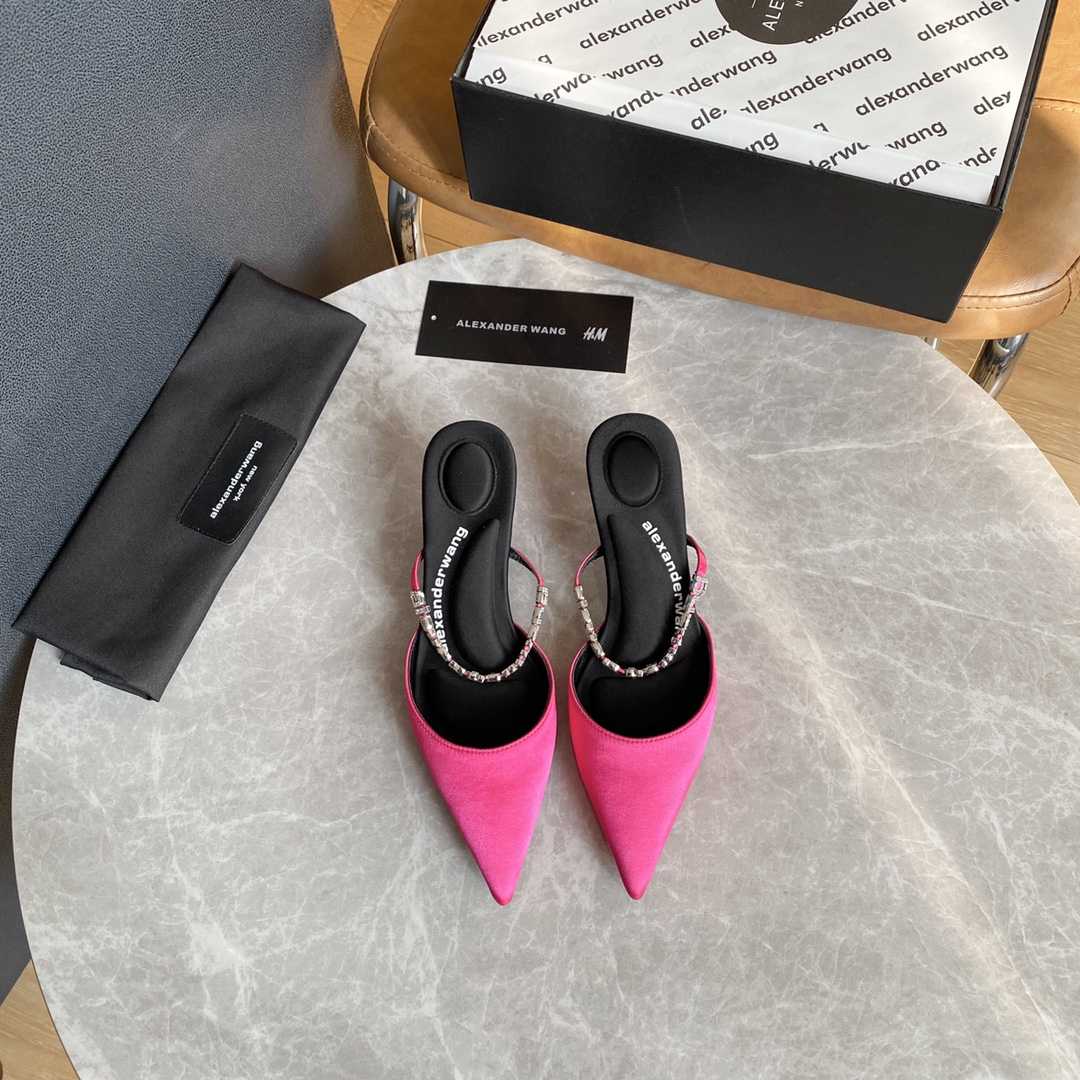 Alexander Wang Delphine 65 Logo Strap Mule In Viscose - EUR FASHION