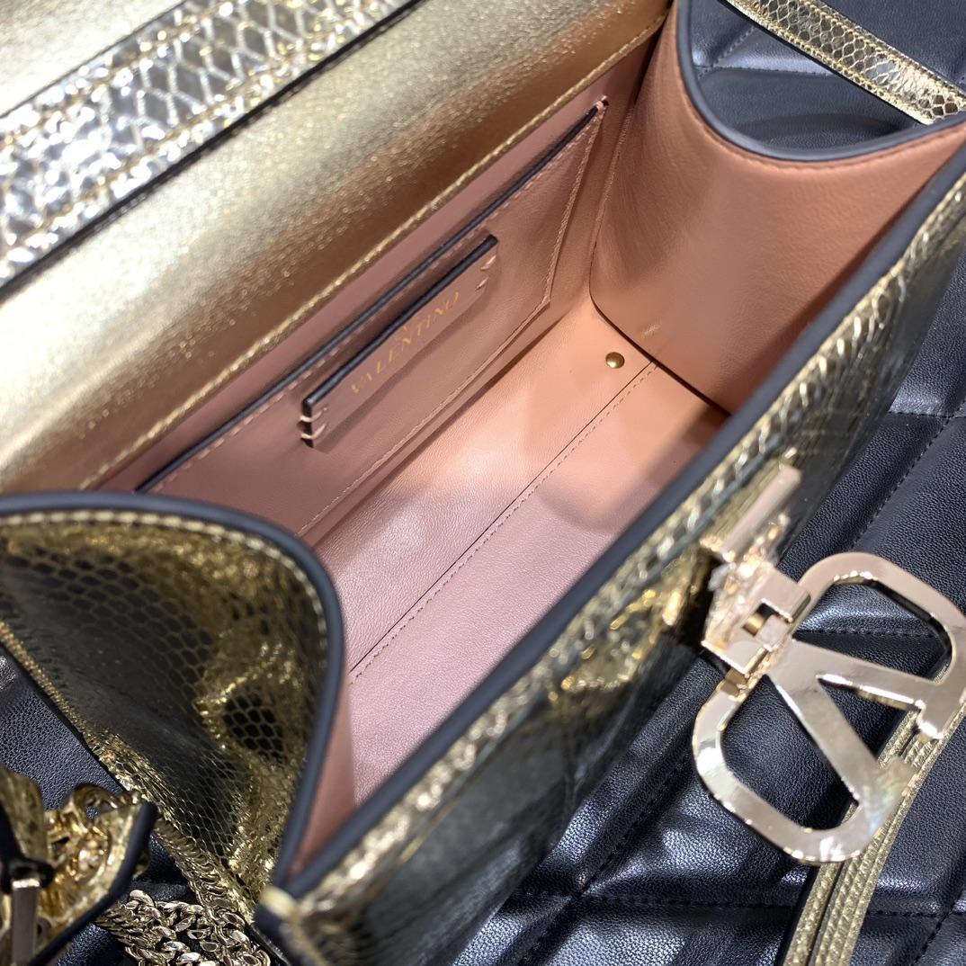 Valenti Small Vsling Metallic Ayers Leather Handbag  - EUR FASHION