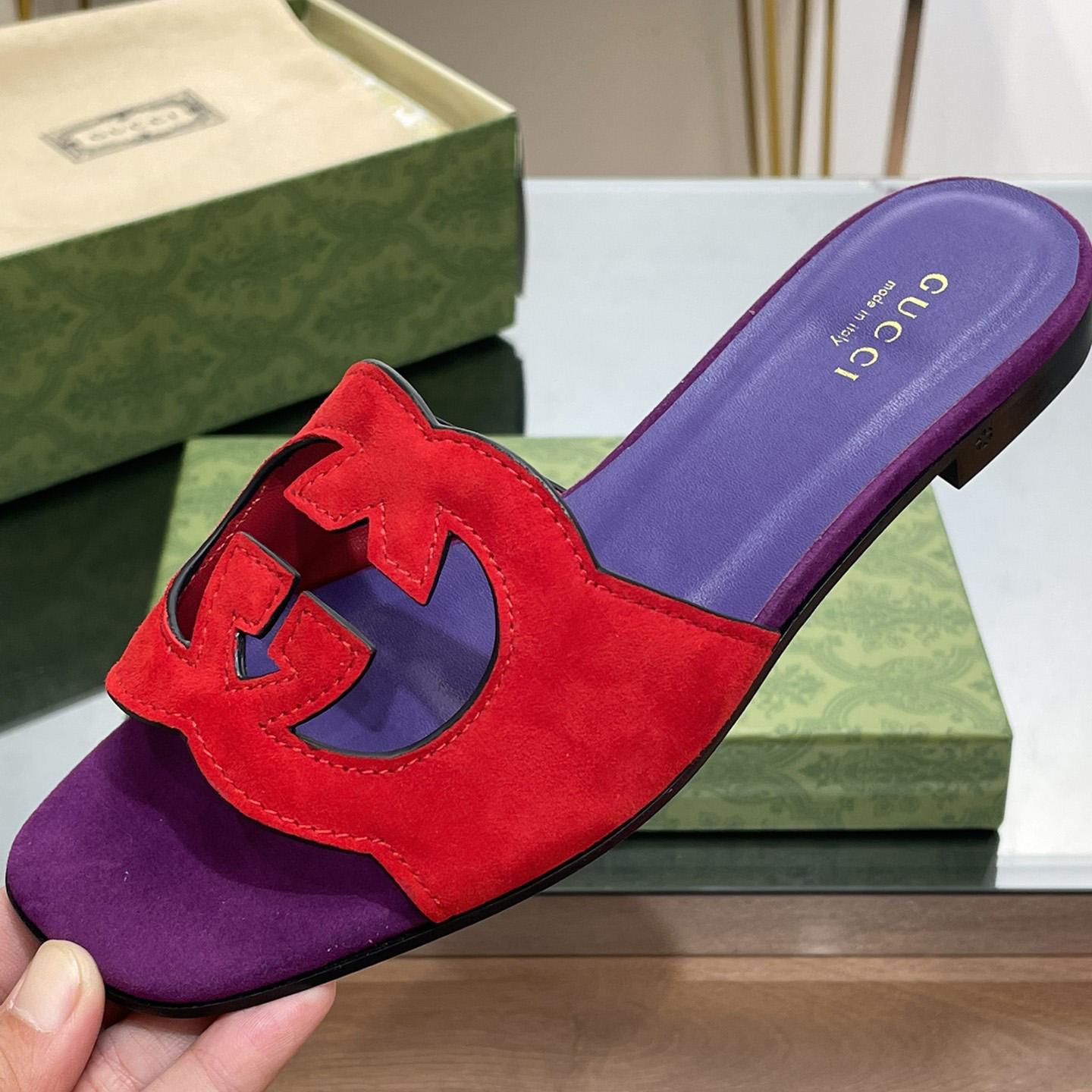 Gucci Women's Interlocking G Cut-out Slide Sandal - EUR FASHION