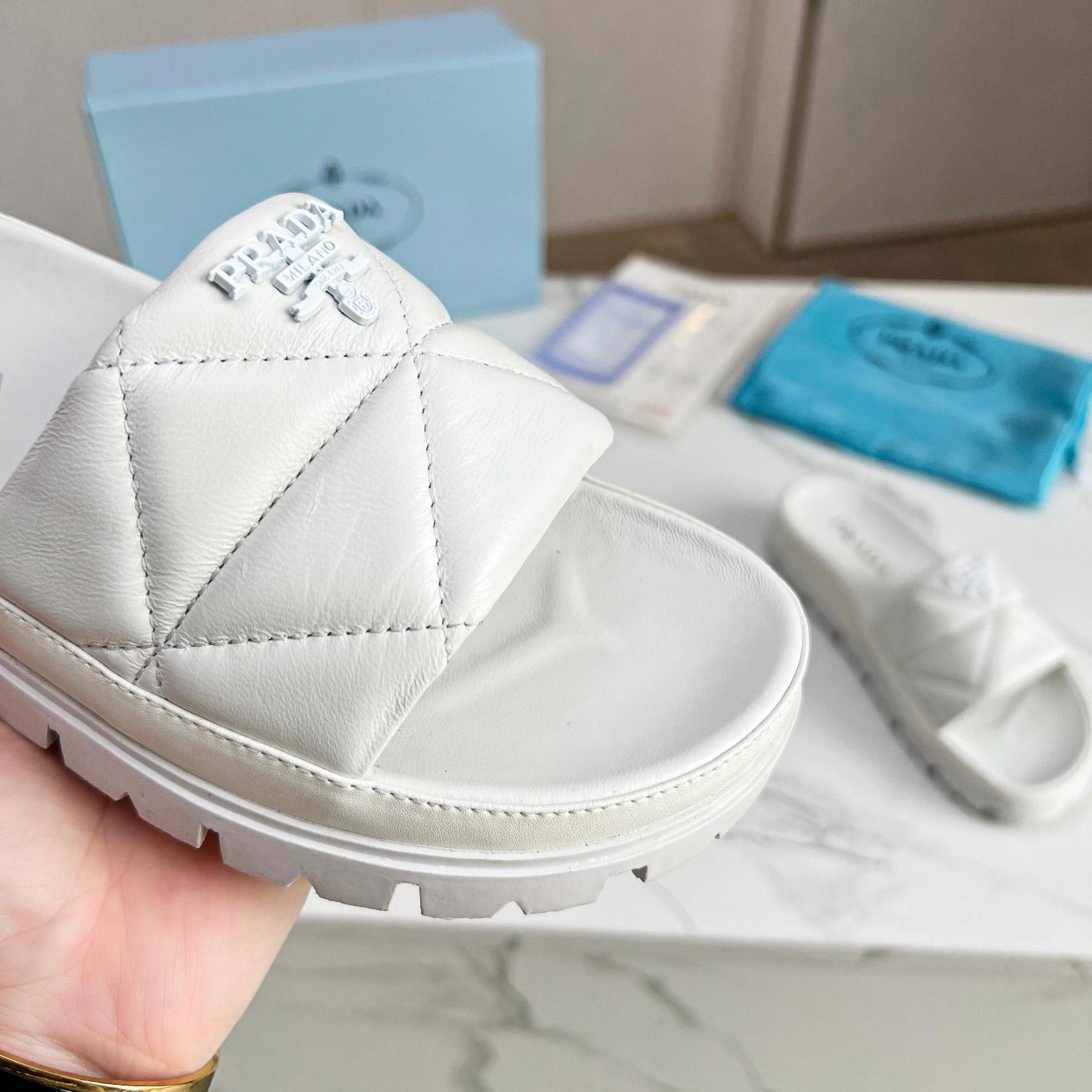 Prada Quilted Nappa Leather Slides - EUR FASHION