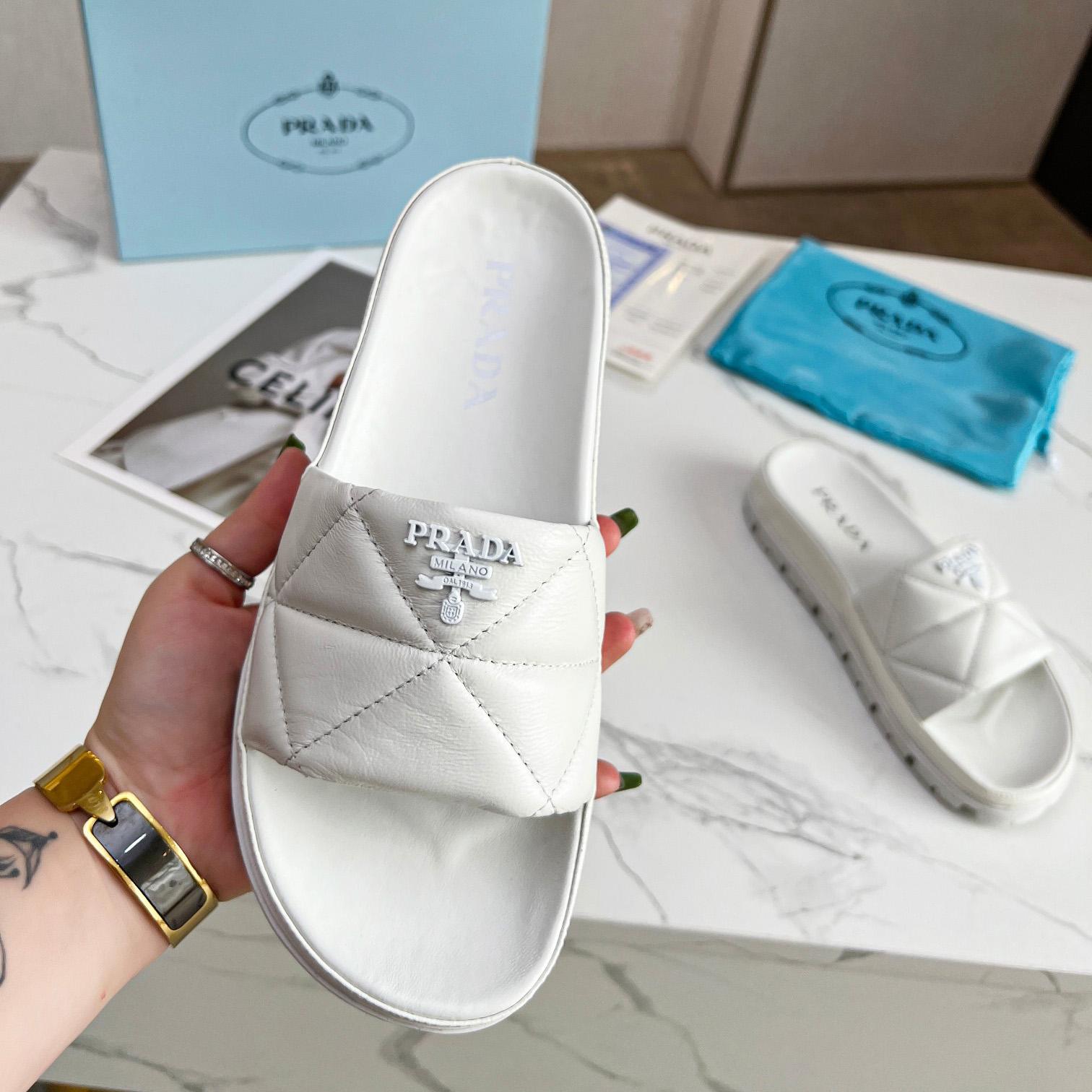 Prada Quilted Nappa Leather Slides - EUR FASHION