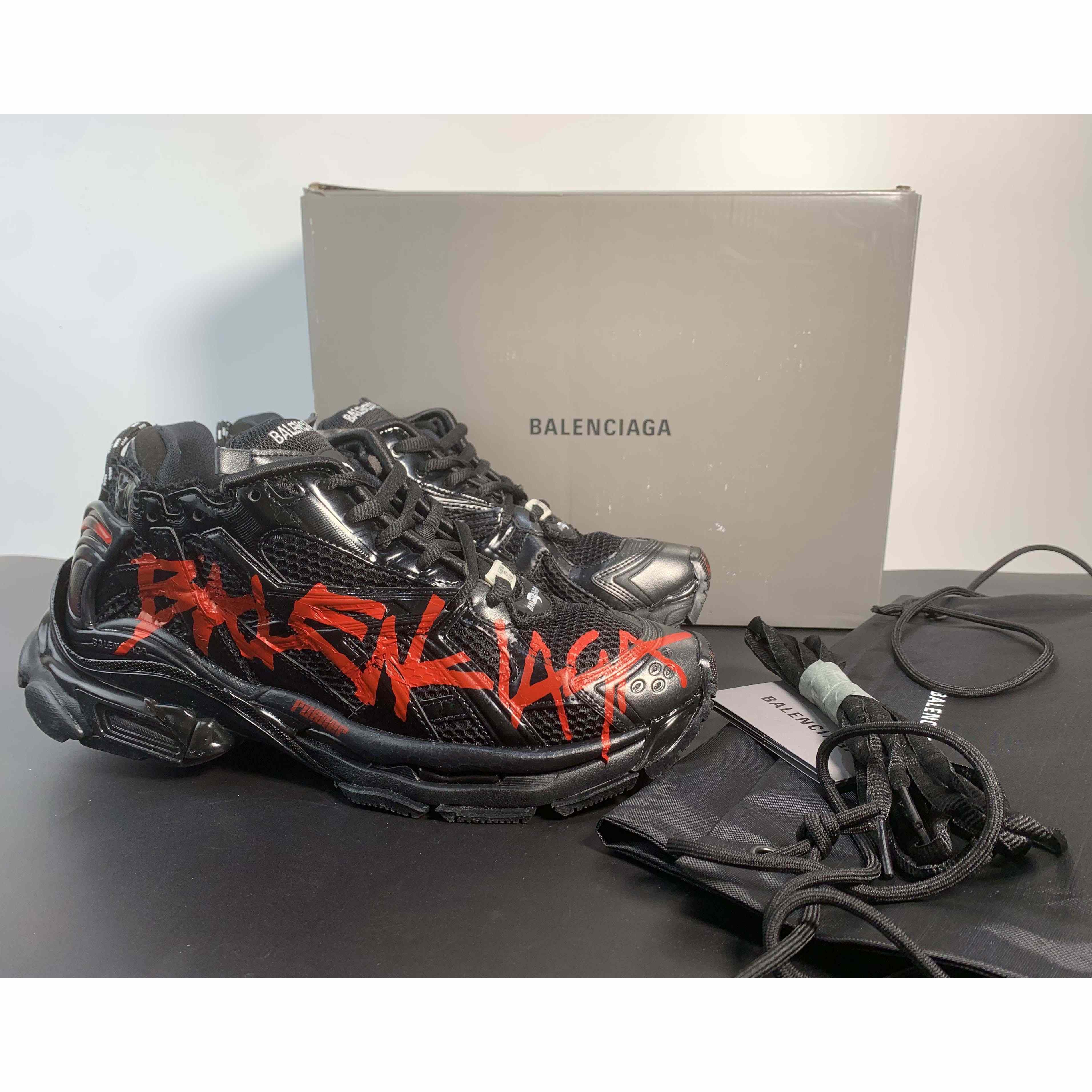 Balenciaga Runner Graffiti Sneaker In Black - EUR FASHION