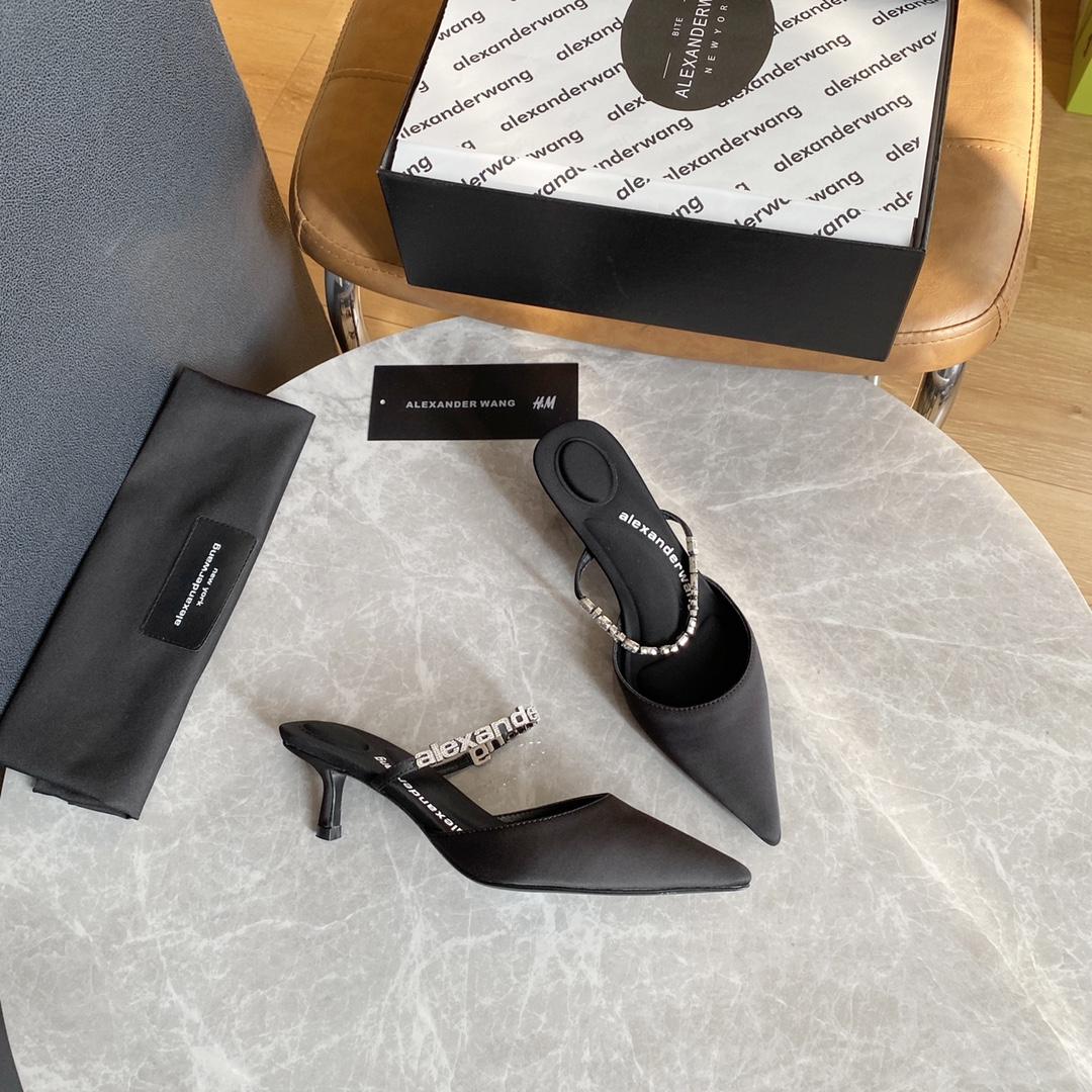 Alexander Wang Delphine 65 Logo Strap Mule In Viscose - EUR FASHION