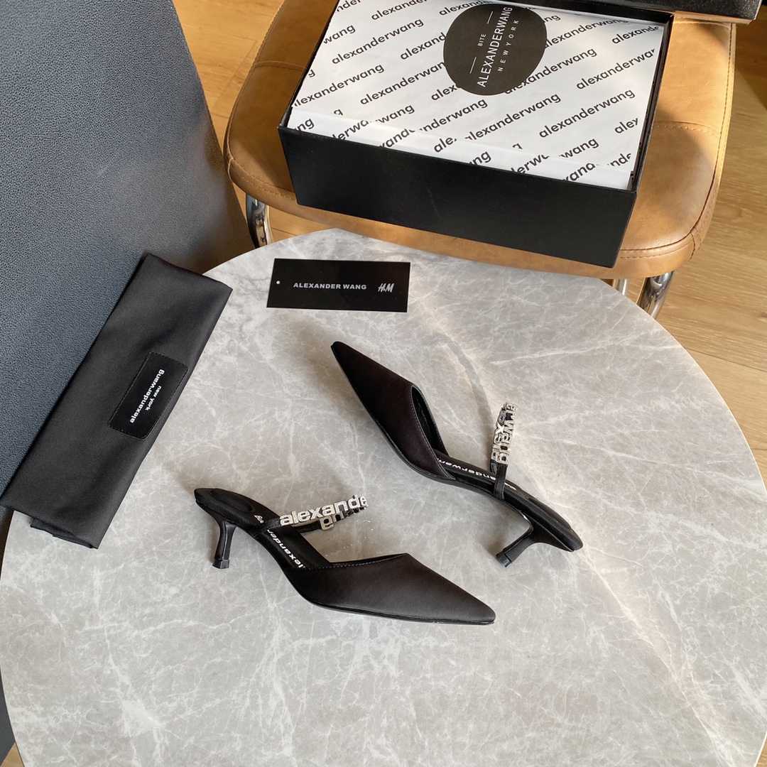 Alexander Wang Delphine 65 Logo Strap Mule In Viscose - EUR FASHION