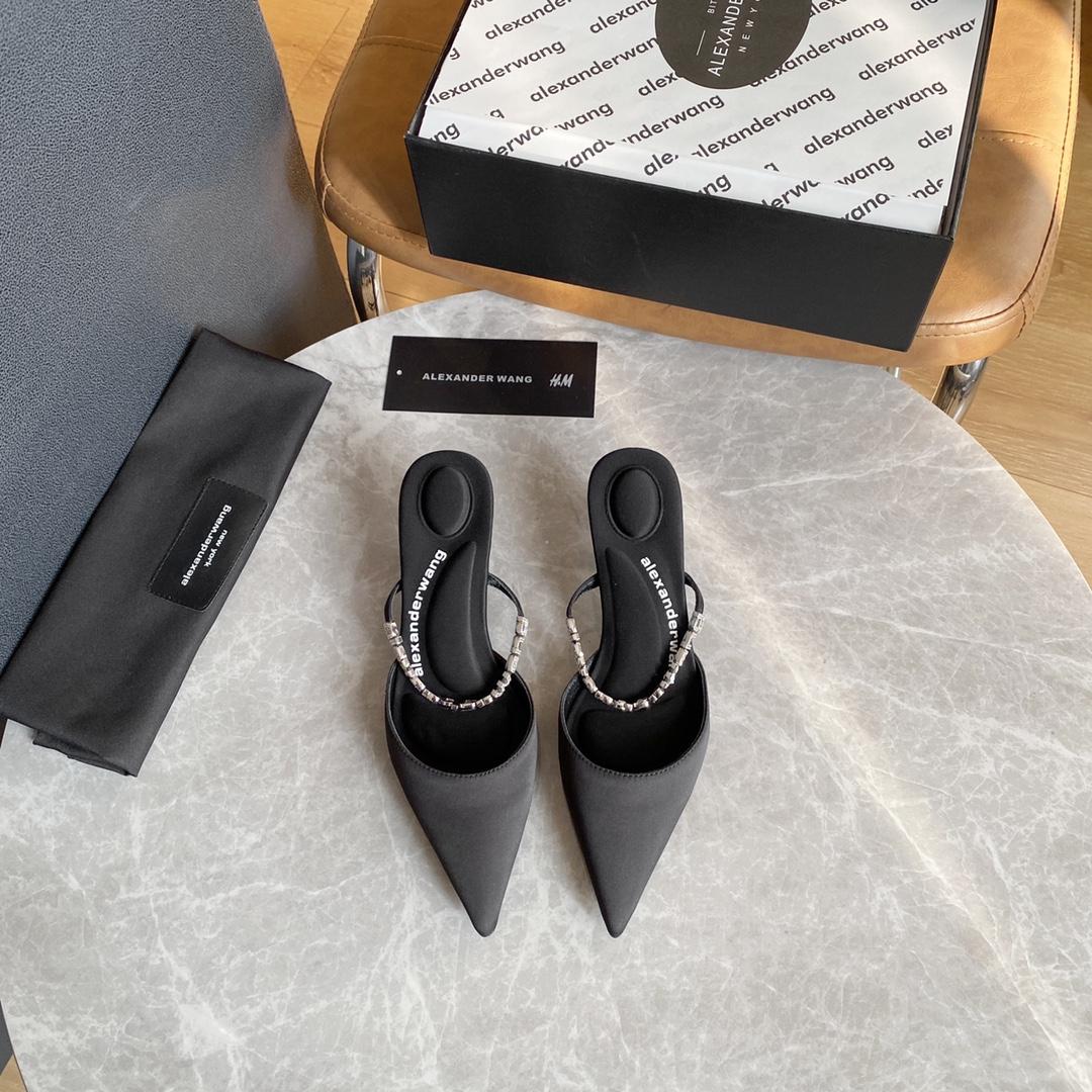 Alexander Wang Delphine 65 Logo Strap Mule In Viscose - EUR FASHION