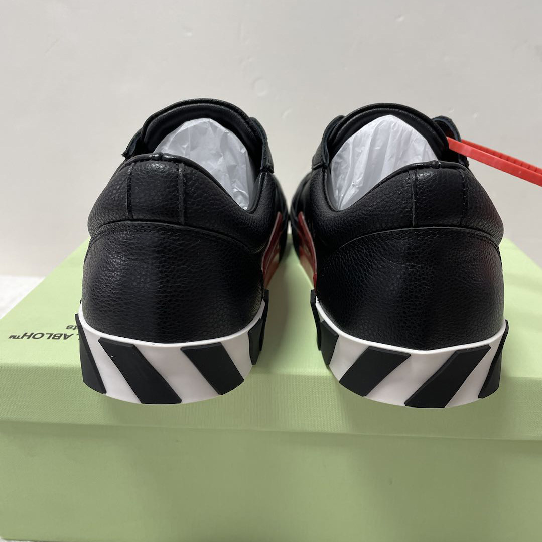 Off White Black Canvas Vulcanized Low Sneakers - EUR FASHION