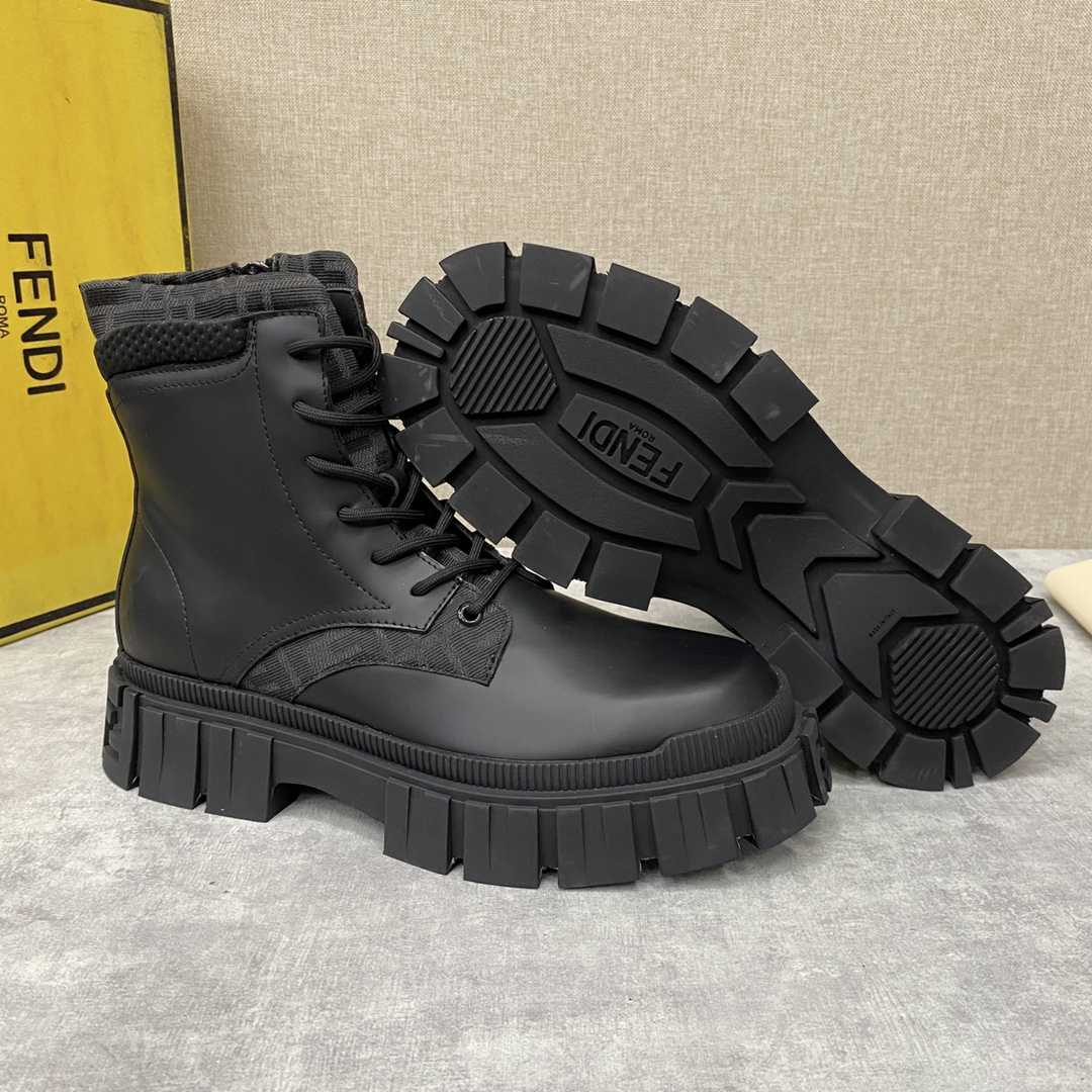 Fendi Force Black Leather Ankle Boots - EUR FASHION