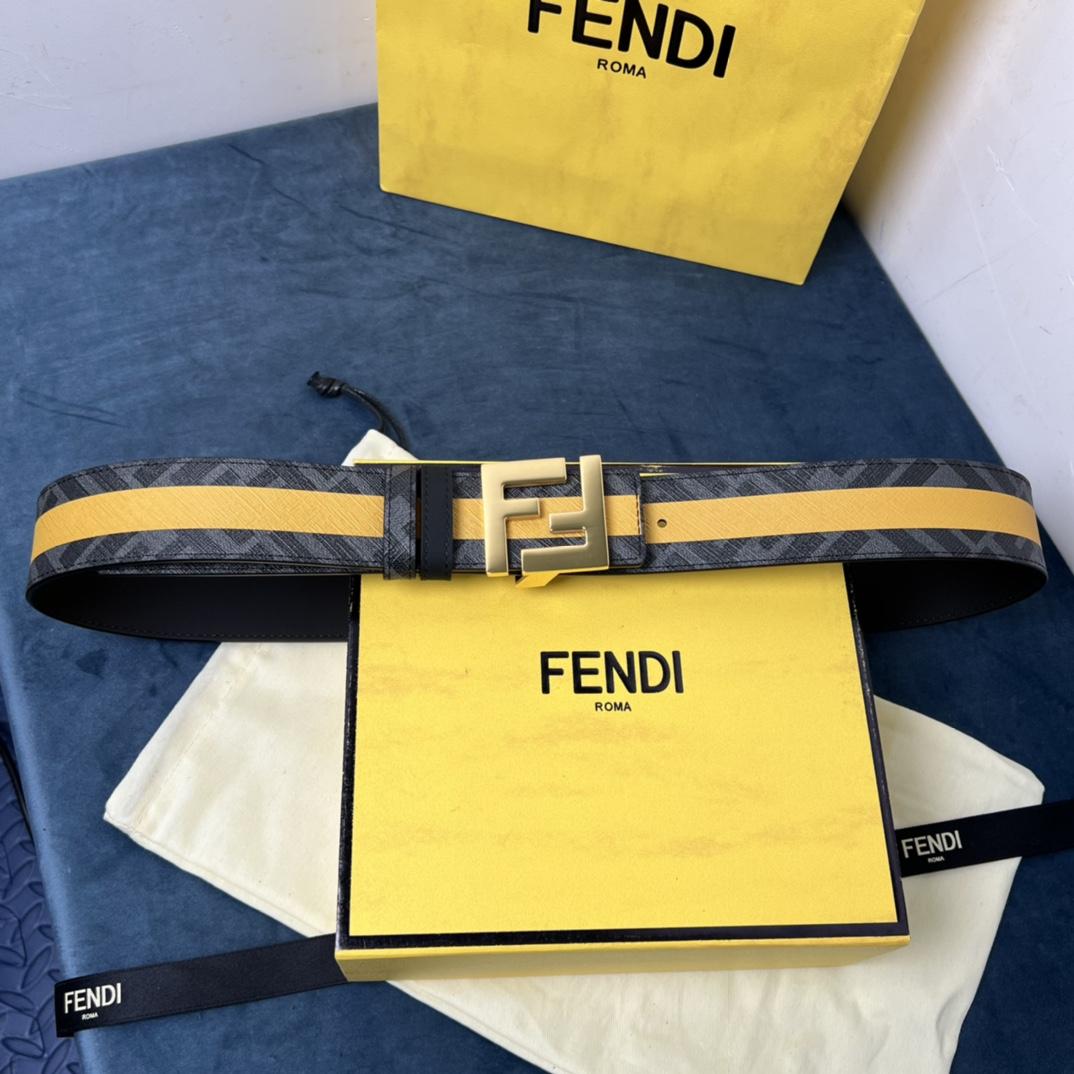 Fendi Reversible Black Leather Belt  - EUR FASHION