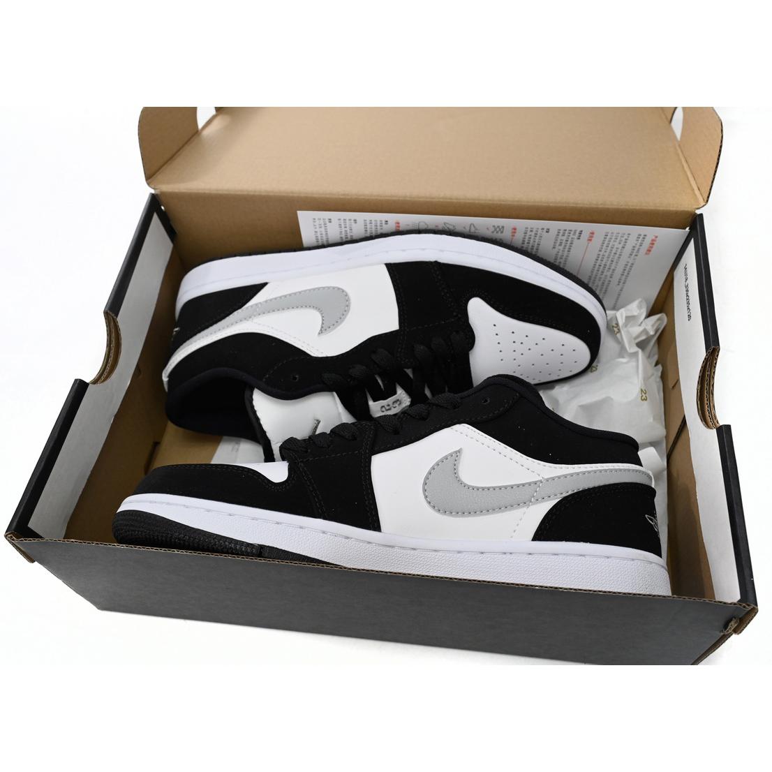 Air Jordan 1 Low Black and White Gray Sneaker    552780-018 - EUR FASHION