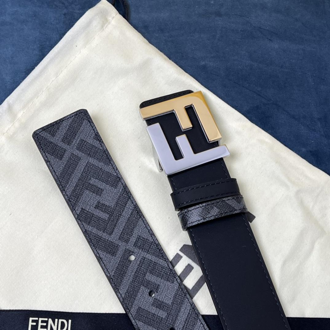 Fendi Reversible Black Leather Belt  - EUR FASHION