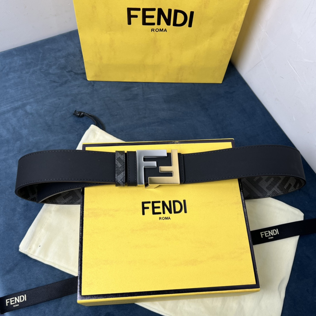 Fendi Reversible Black Leather Belt  - EUR FASHION
