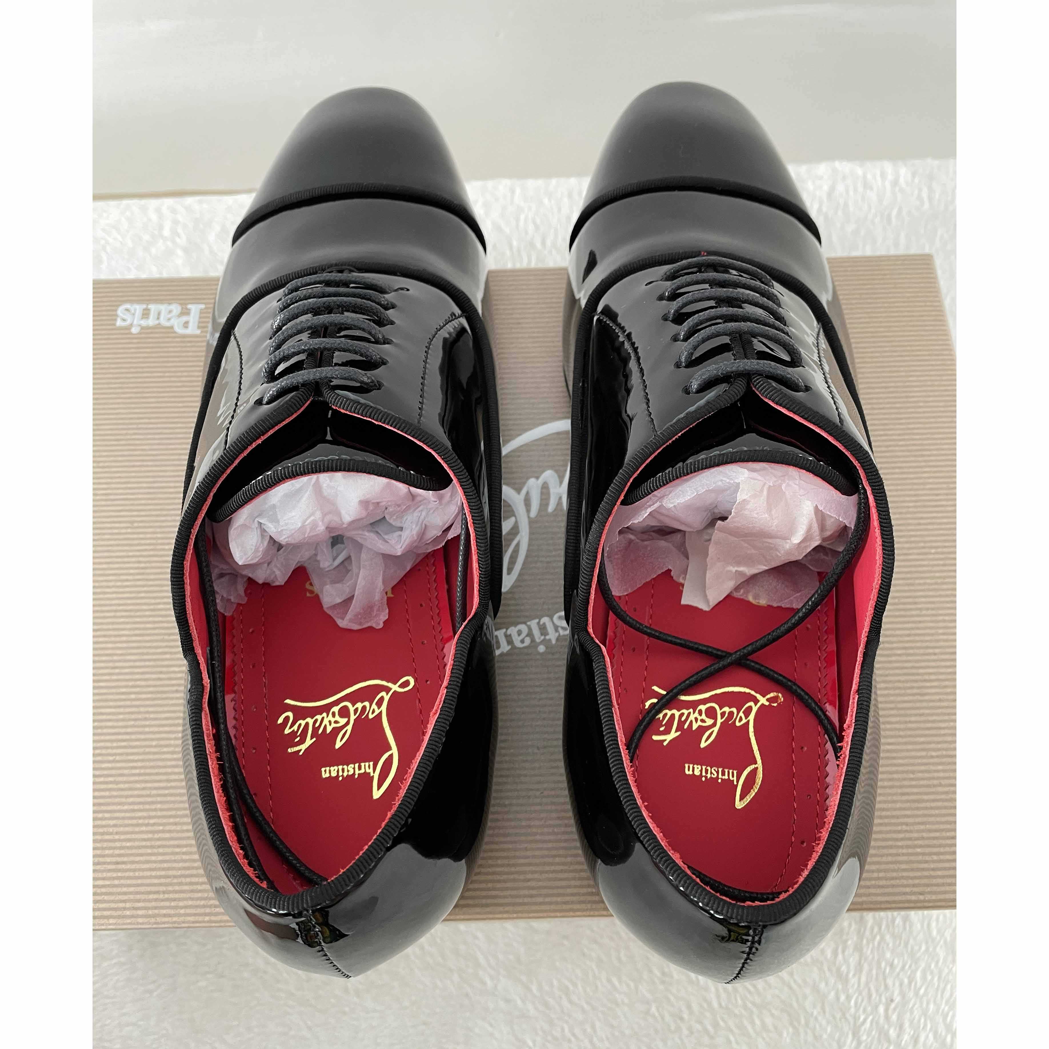 Christian Louboutin Greggy Chick Patent Leather Oxford Shoes - EUR FASHION