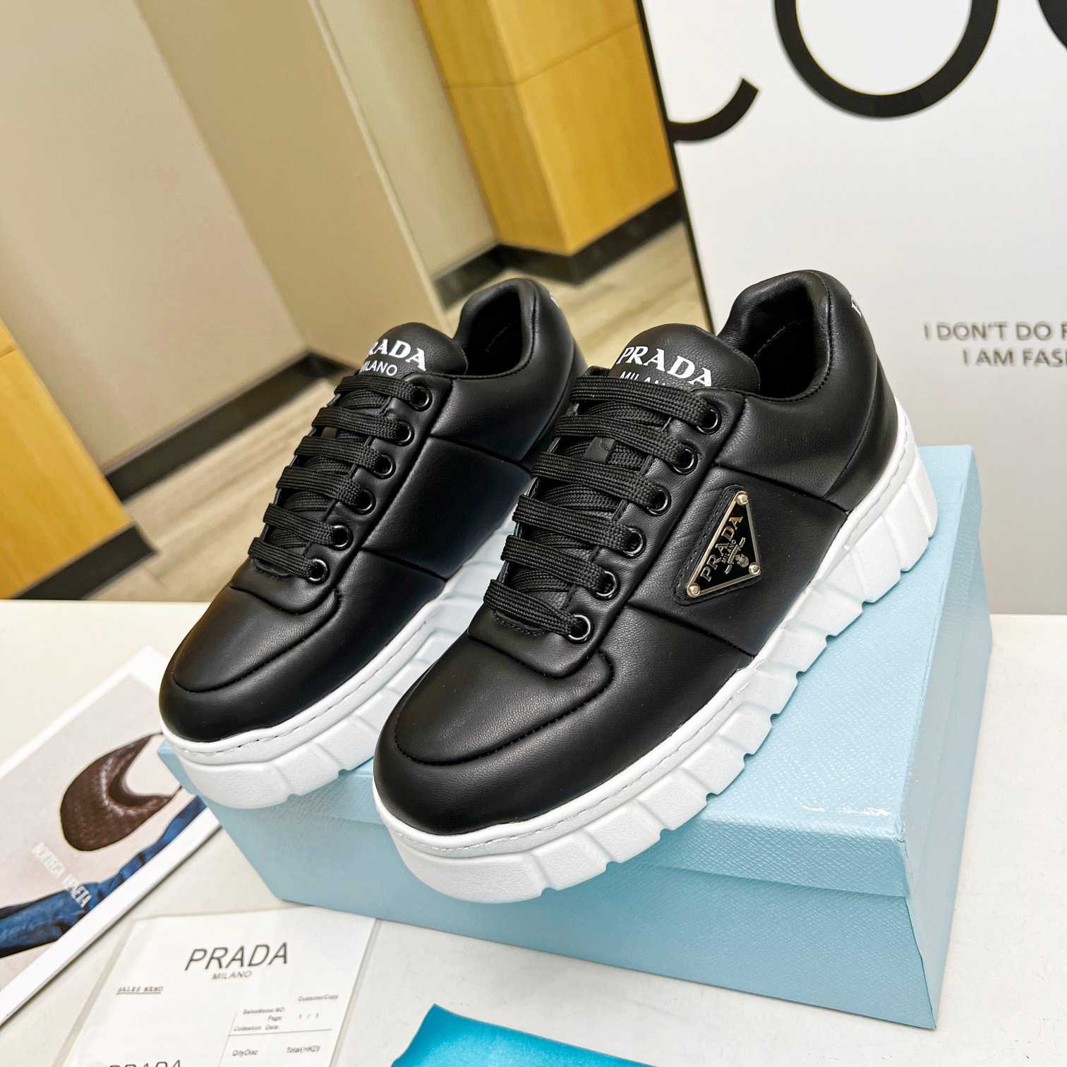 Prada Padded Nappa Leather Sneakers - EUR FASHION