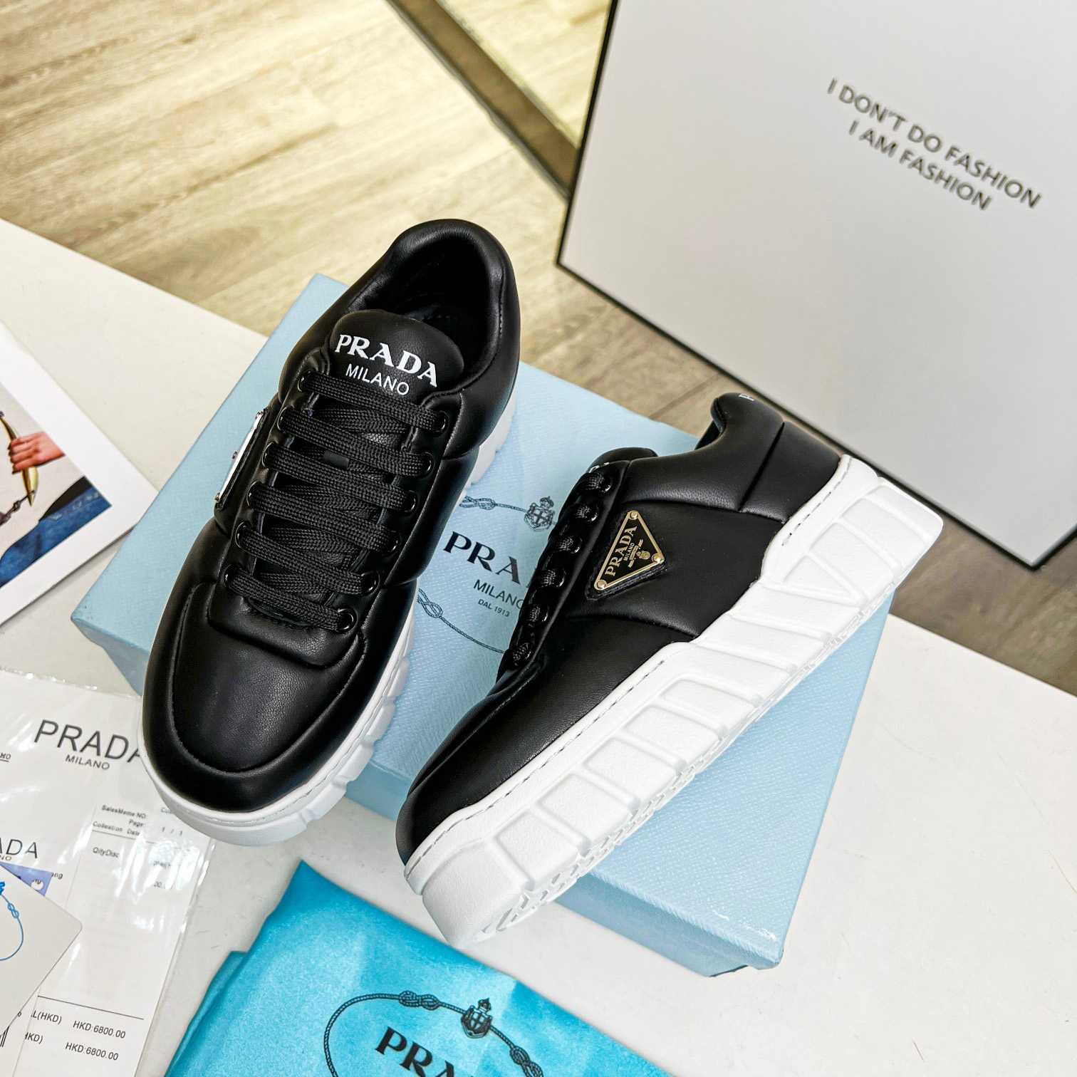 Prada Padded Nappa Leather Sneakers - EUR FASHION
