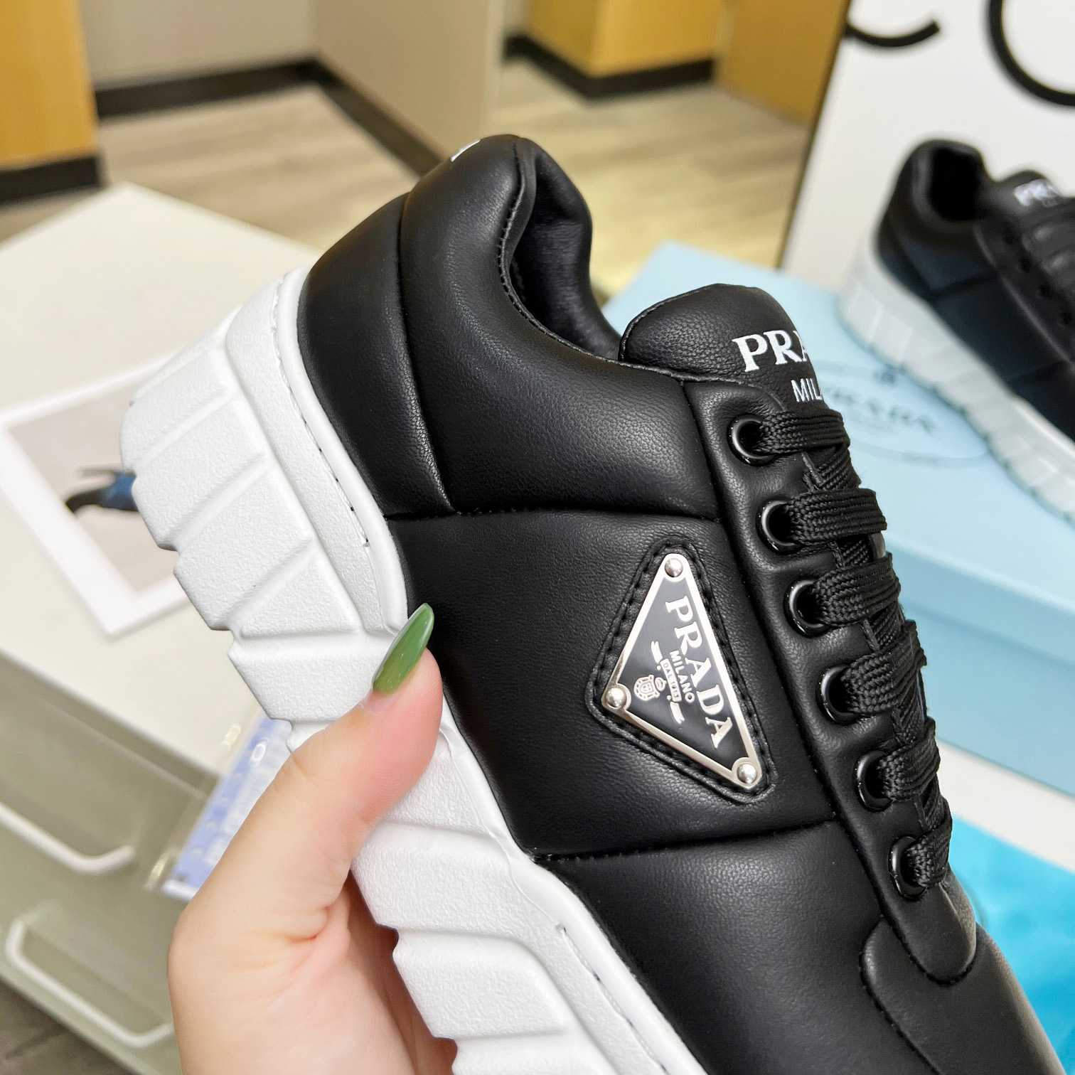 Prada Padded Nappa Leather Sneakers - EUR FASHION