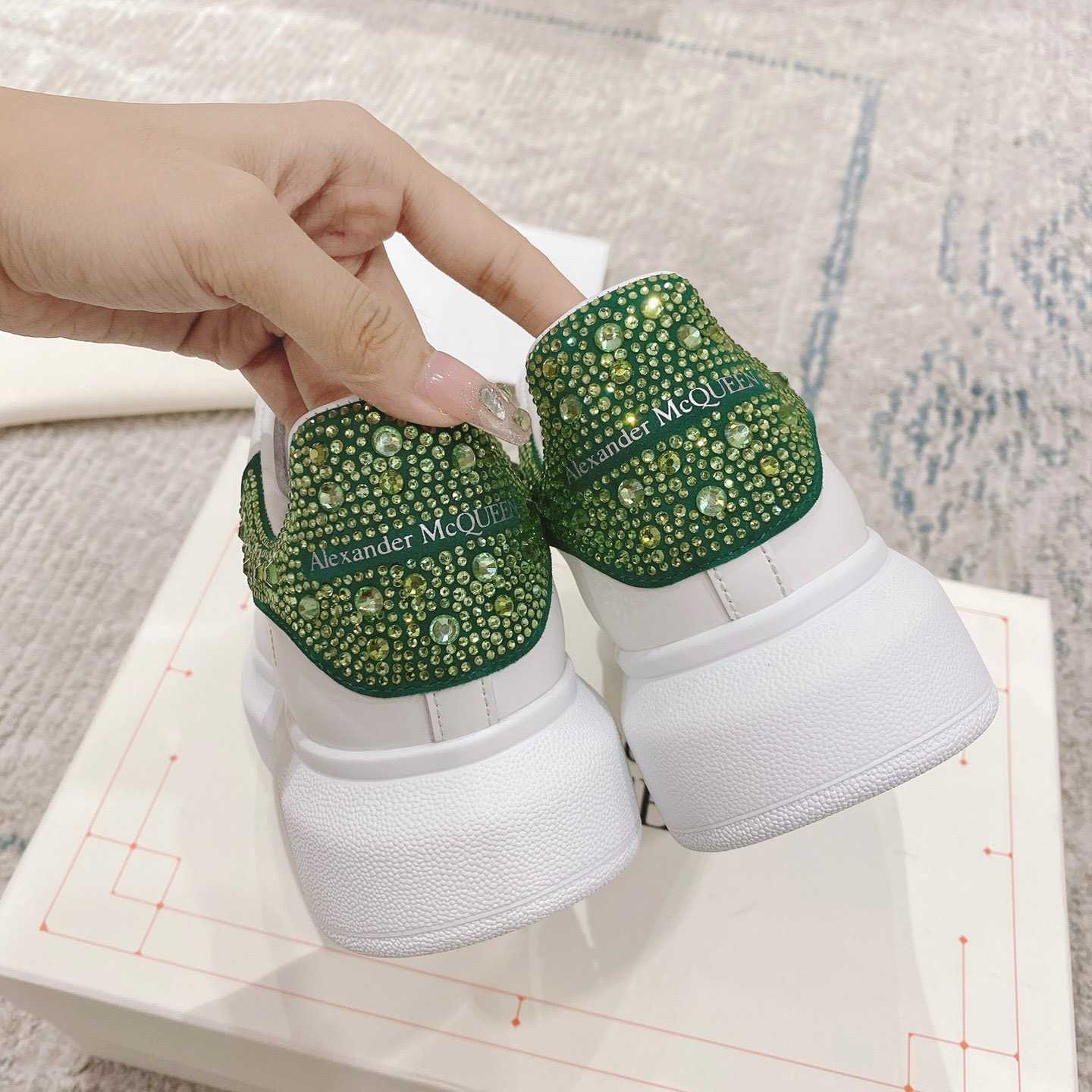 Alexander Mqueen Oversized Sneaker in White/Acid Green - EUR FASHION