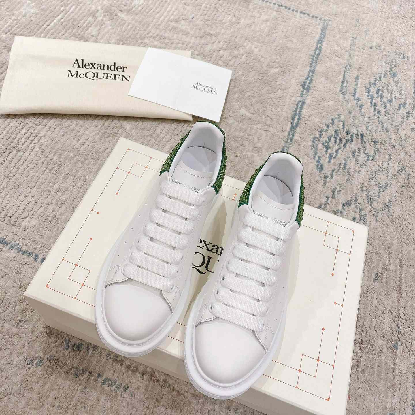 Alexander Mqueen Oversized Sneaker in White/Acid Green - EUR FASHION