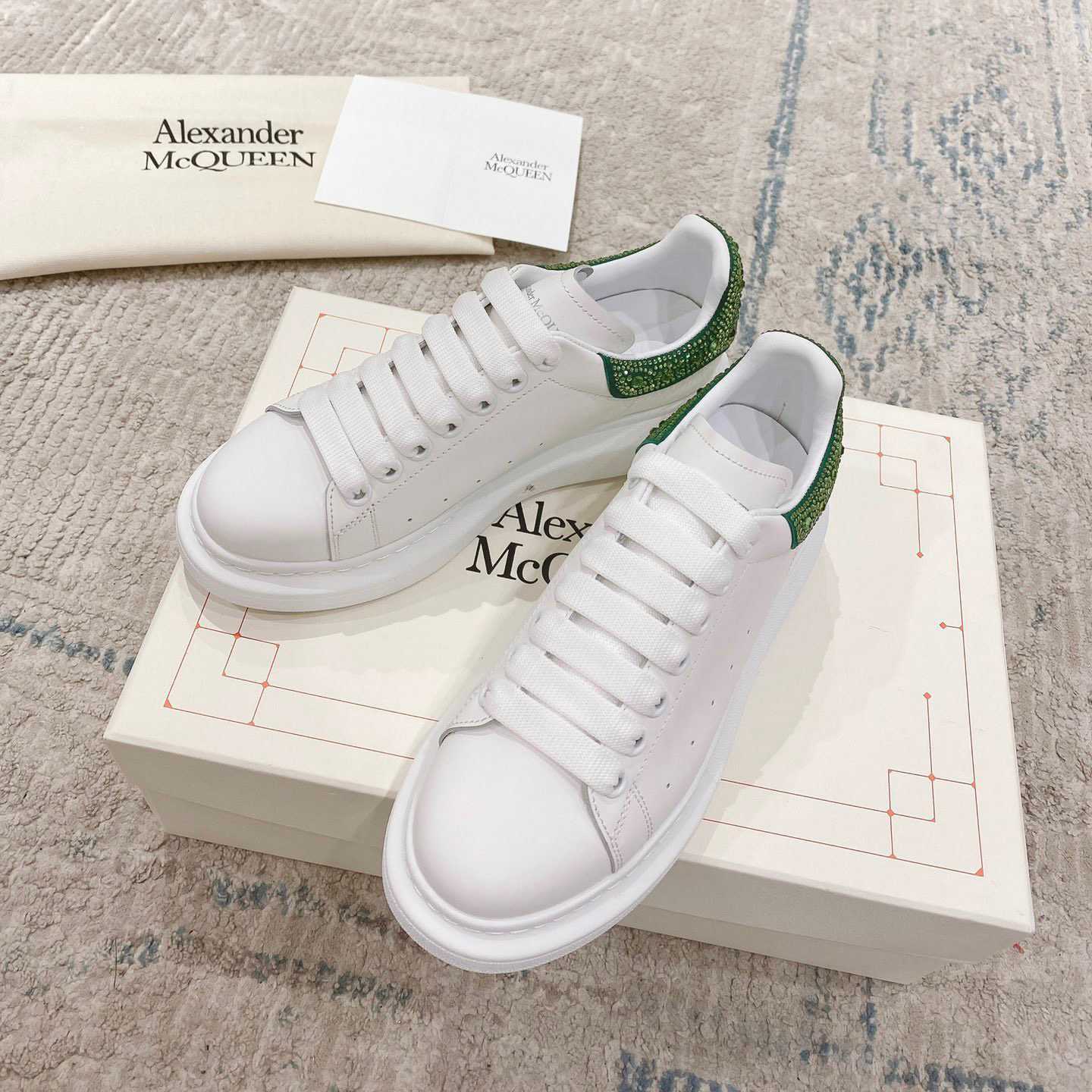 Alexander Mqueen Oversized Sneaker in White/Acid Green - EUR FASHION